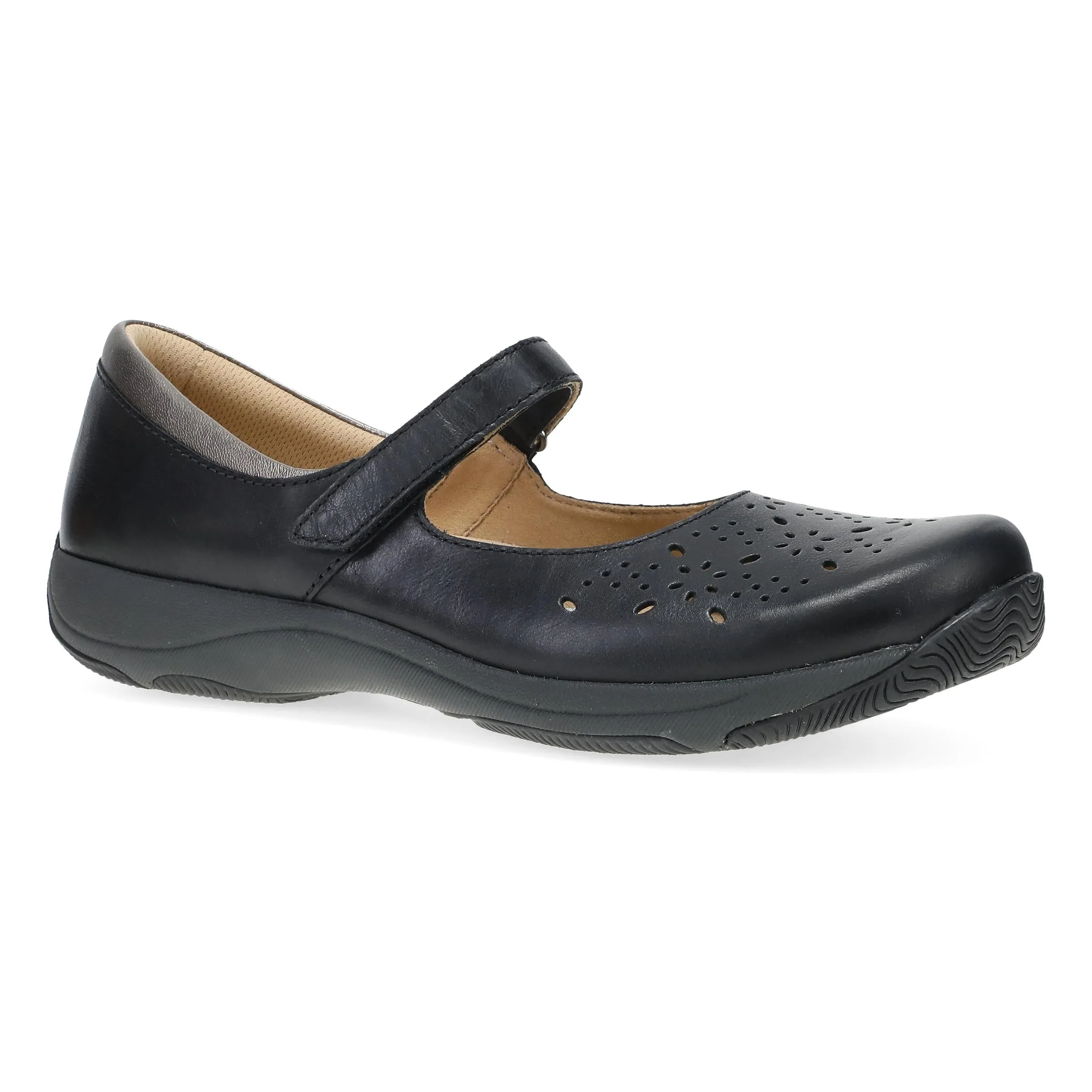 Stacy Black Waxy Burnished sold by Dansko