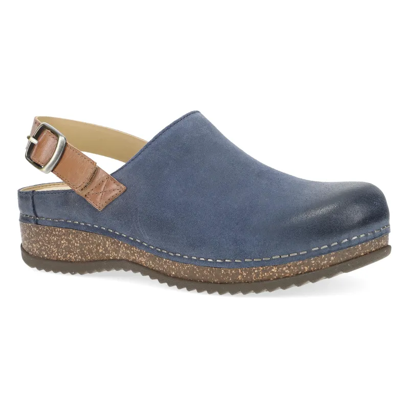 Merrin Blue Burnished Suede made by Dansko