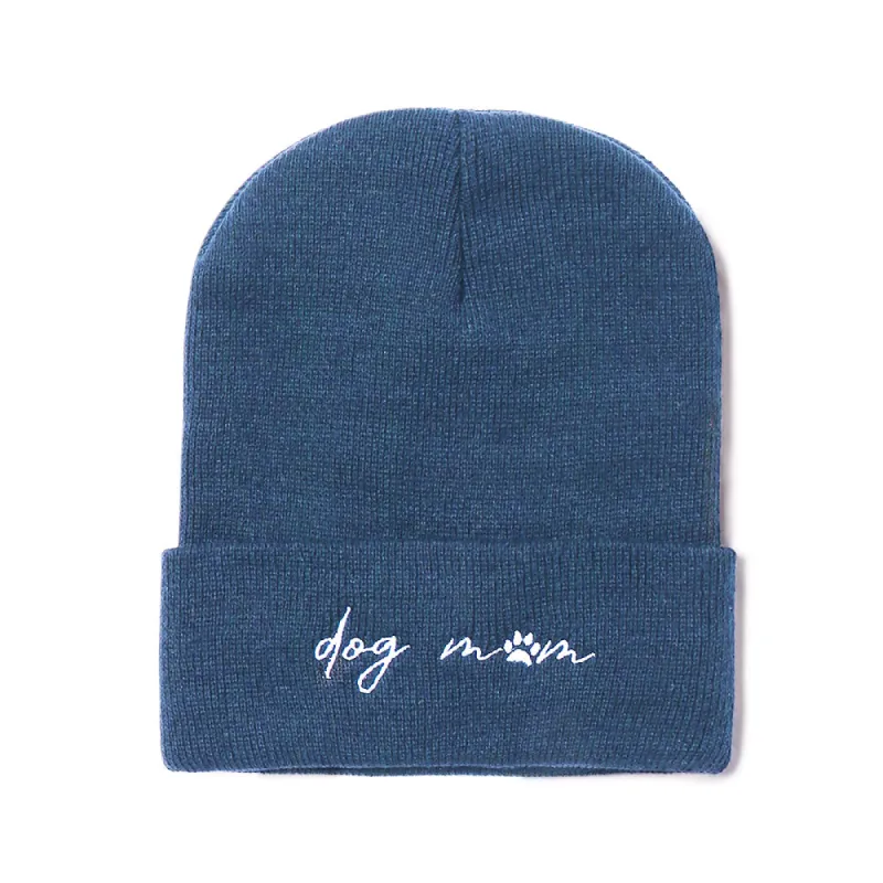 Dog Mom Script Basic Cuff Beanie - LBB1759 sold by David and Young