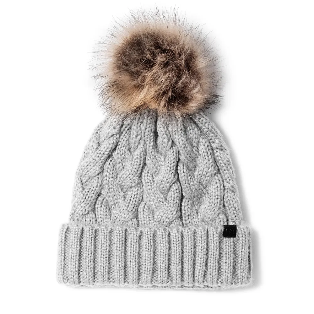 Braided Knit Beanie with Faux Fur Pom - ABB25 sold by D&Y product image thumbnail 2