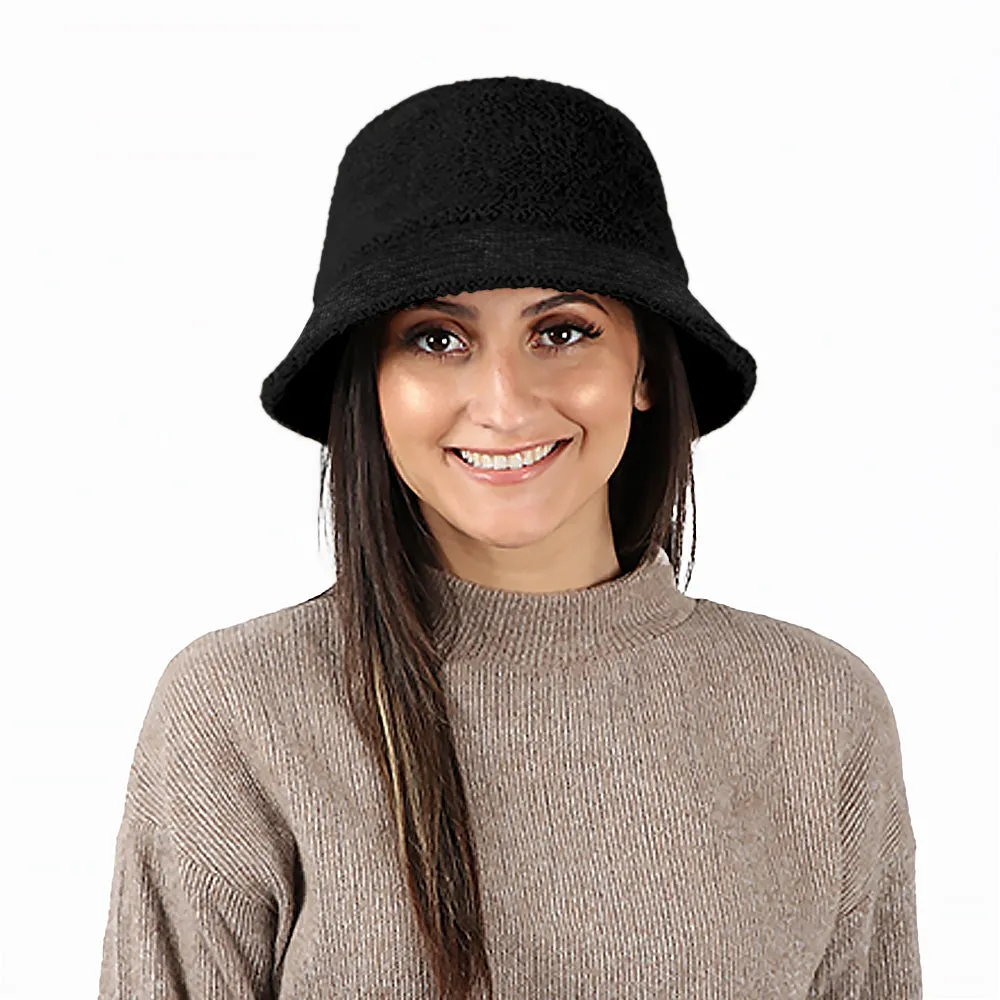 SUPER SOFT FEATHER YARN BUCKET HAT-FWBU3197 sold by David and Young product image thumbnail 3