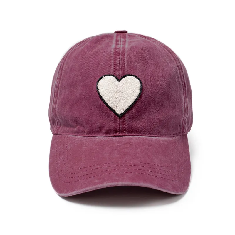 HEART CHENILLE PATCH BASEBALL CAP-FWCAP2182 sold by David and Young
