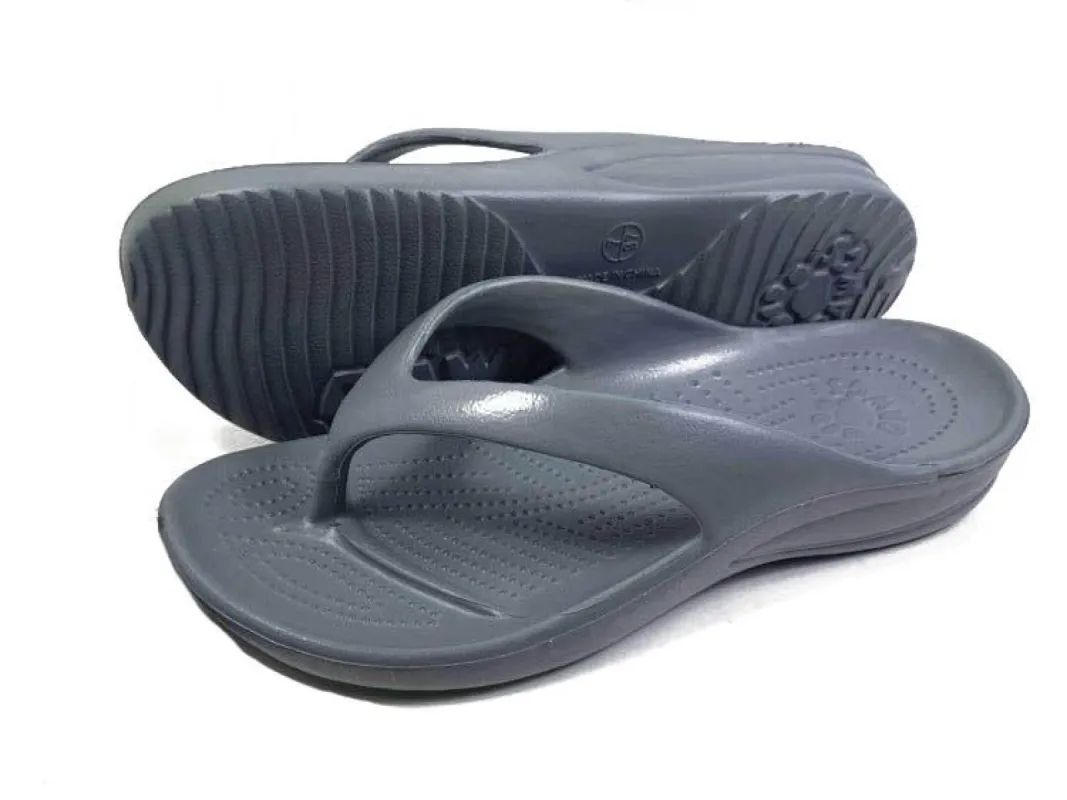 Women's Flip Flops - Flat Grey sold by Dawgs