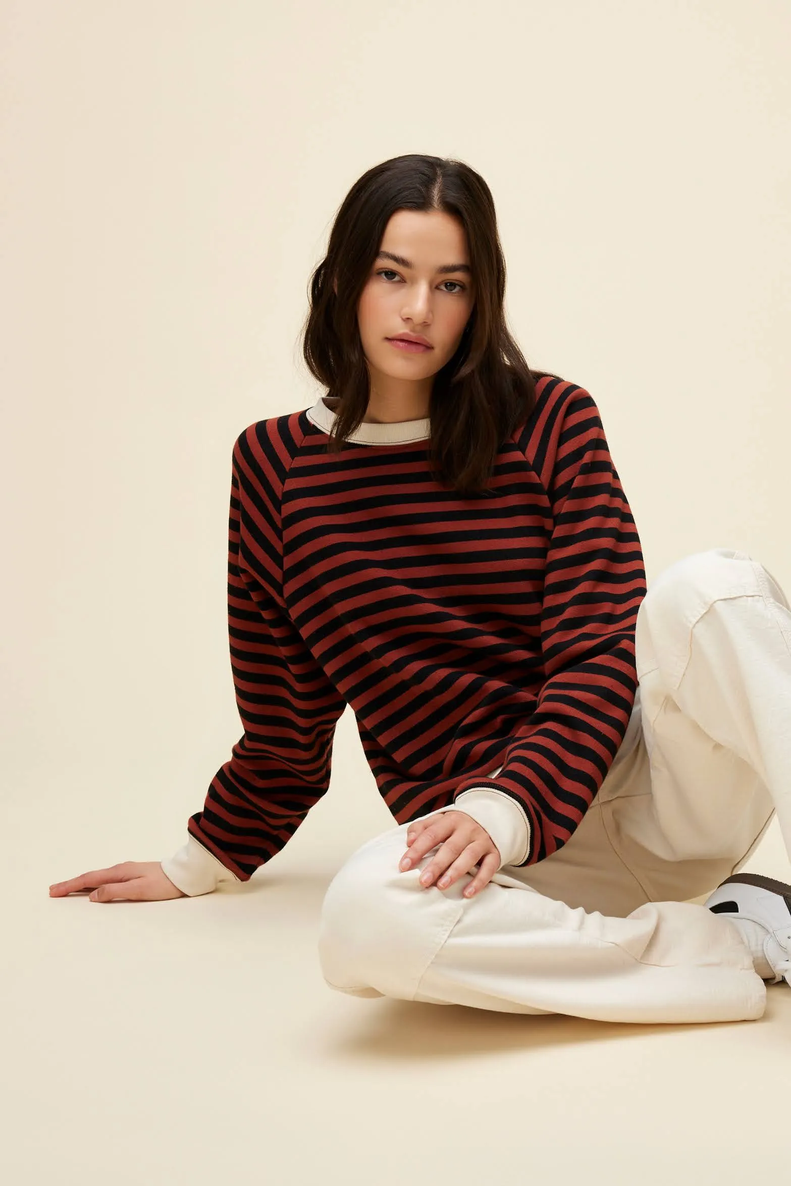 Stripe Vintage Sweatshirt in Mahogany sold by Daydreamer product image thumbnail 3
