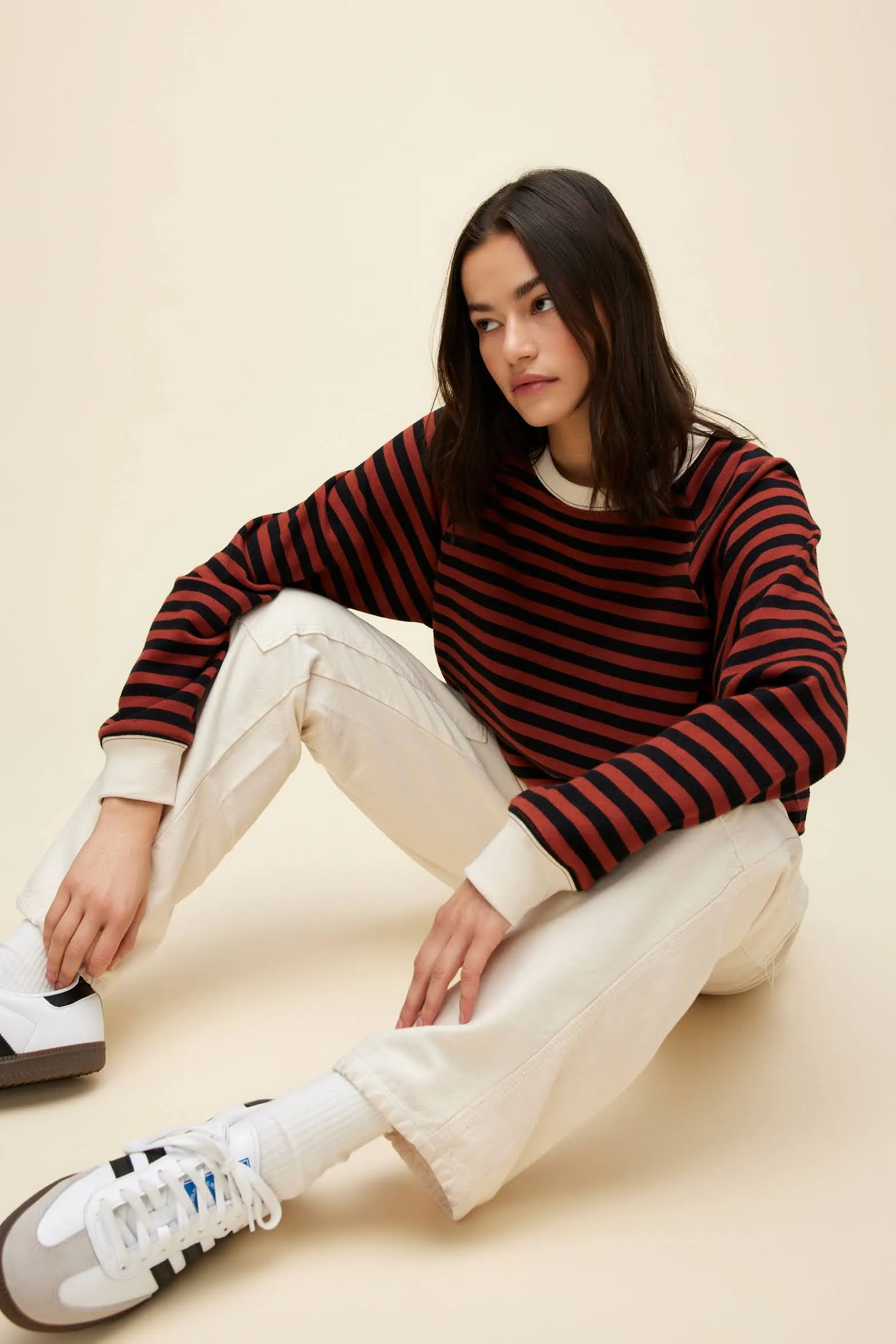 Stripe Vintage Sweatshirt in Mahogany sold by Daydreamer product image thumbnail 4