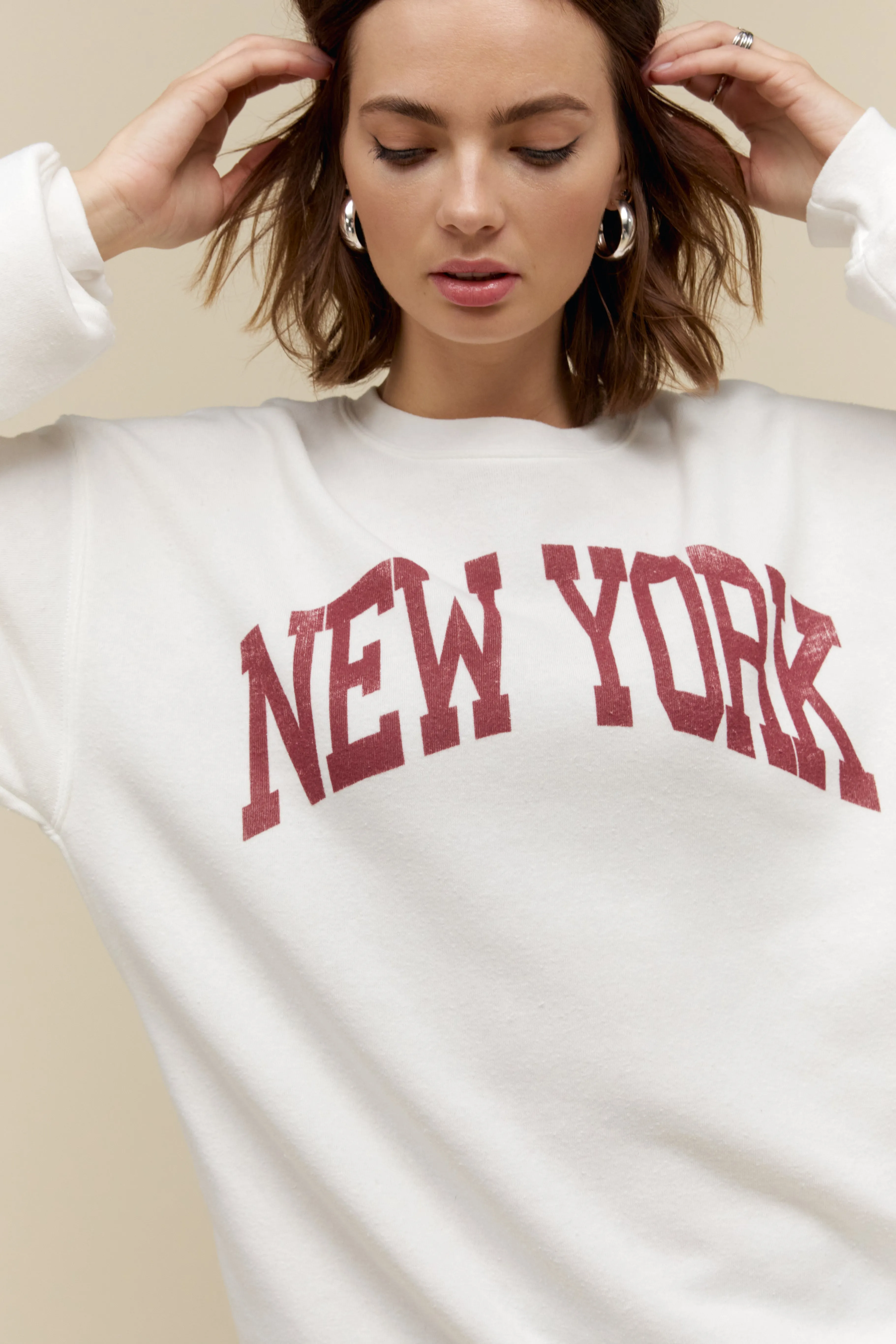 New York BF Sweatshirt in Bleach White sold by Daydreamer product image thumbnail 2