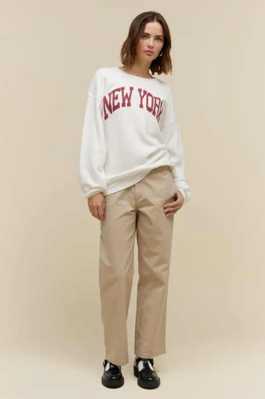 New York BF Sweatshirt in Bleach White sold by Daydreamer