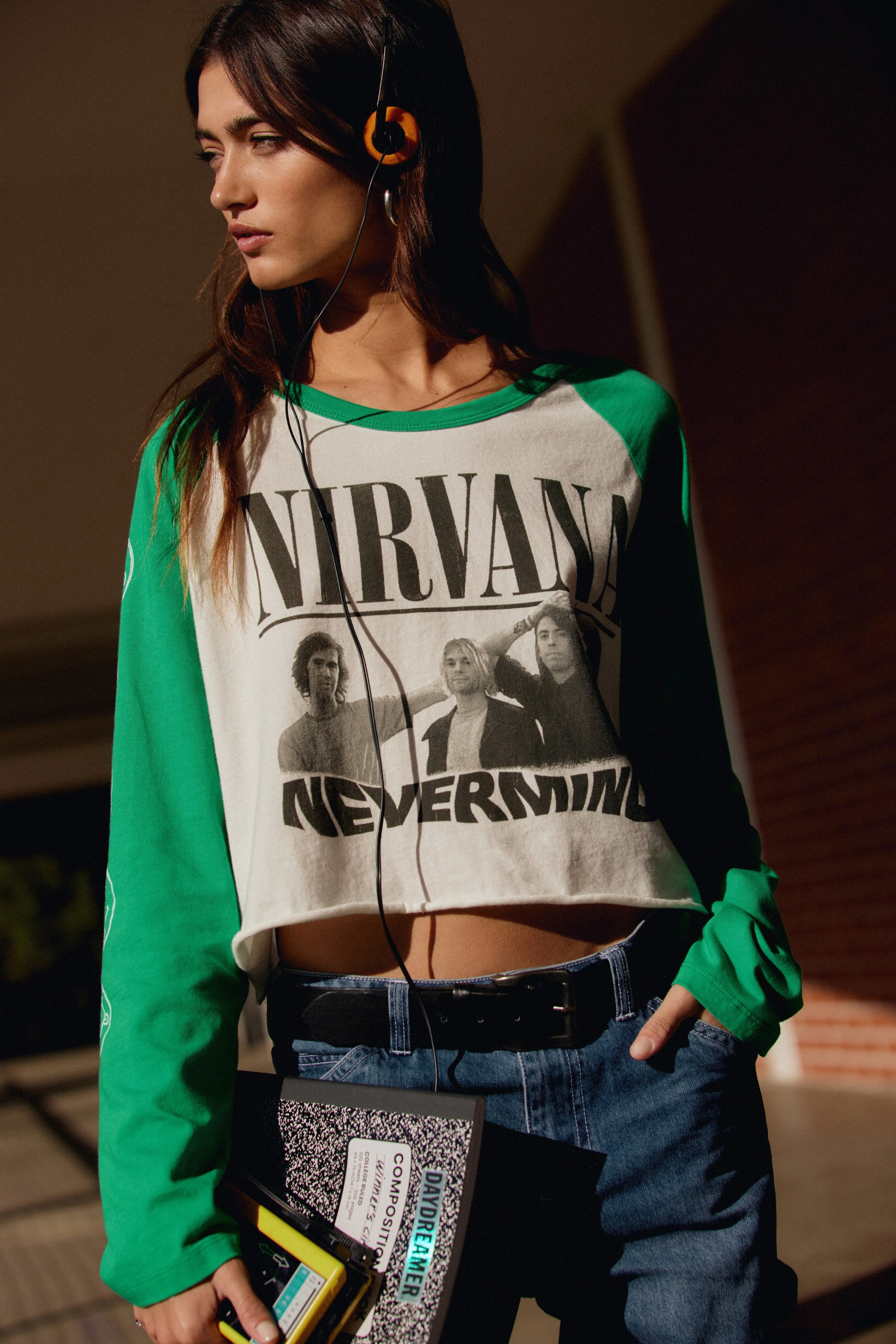 Nirvana Nevermind Crop Long Sleeve Raglan sold by Daydreamer product image thumbnail 4