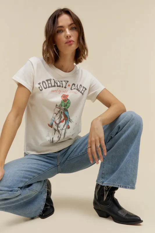 Johnny Cash Bound By Wild Desire Reverse GF Tee sold by Daydreamer