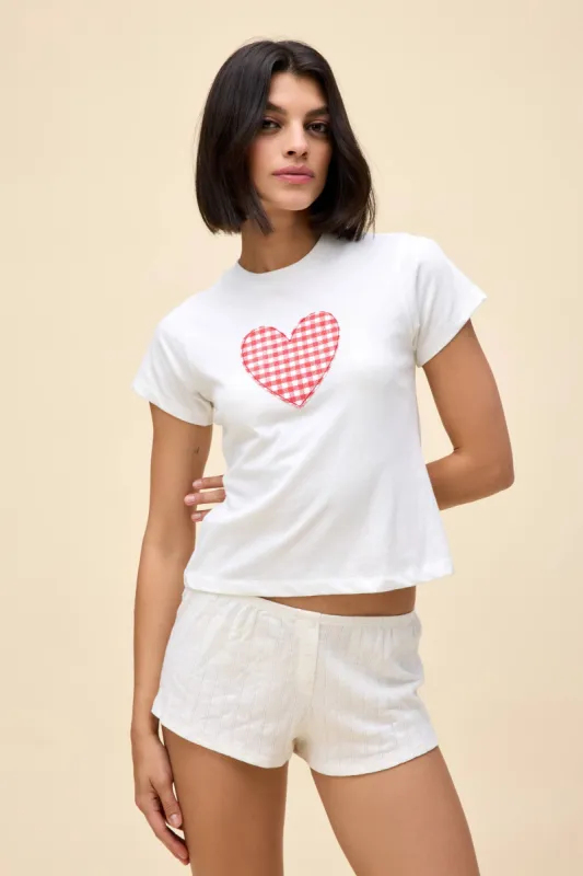 Gingham Heart Vintage Tee made by Daydreamer