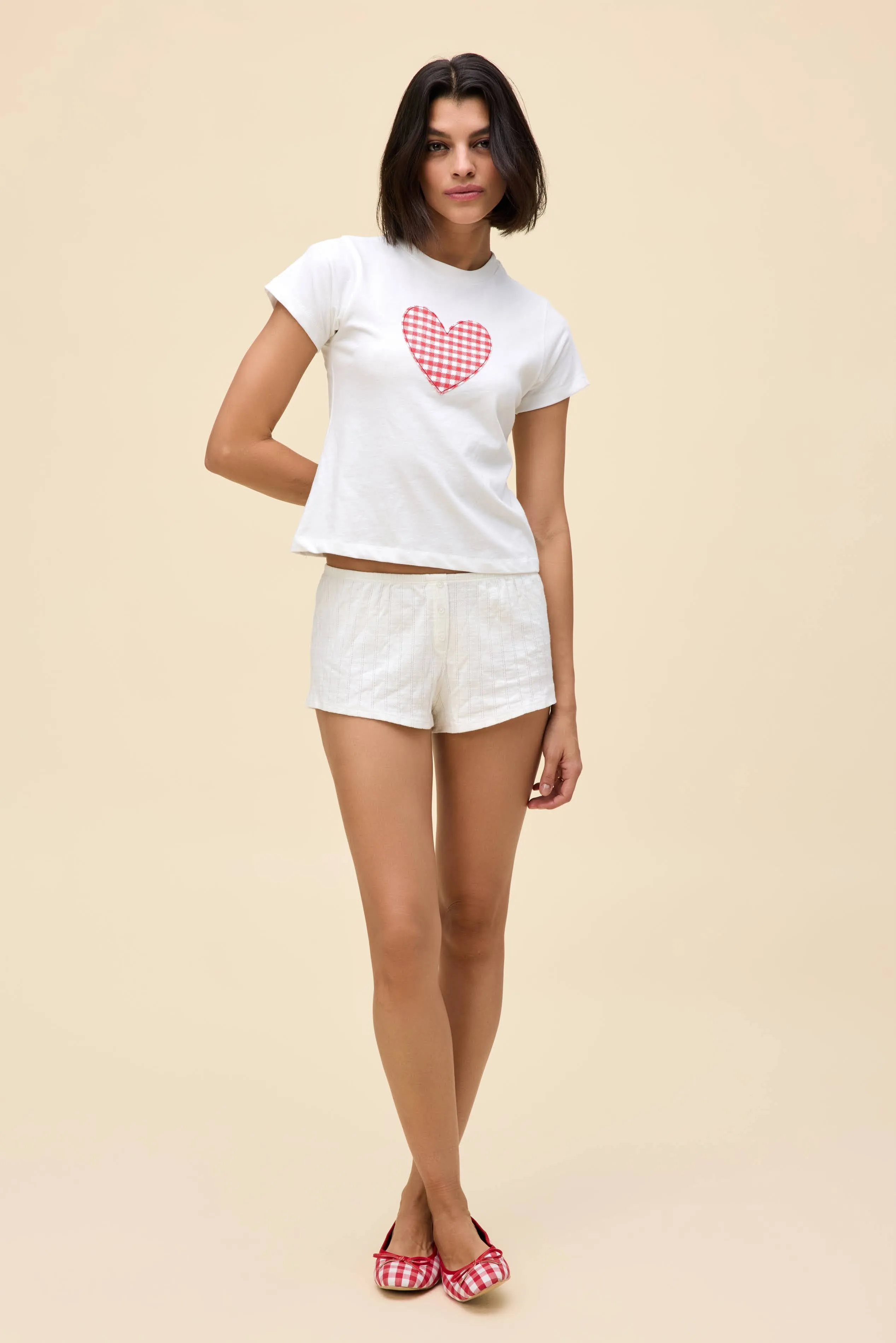 Gingham Heart Vintage Tee sold by Daydreamer product image thumbnail 3