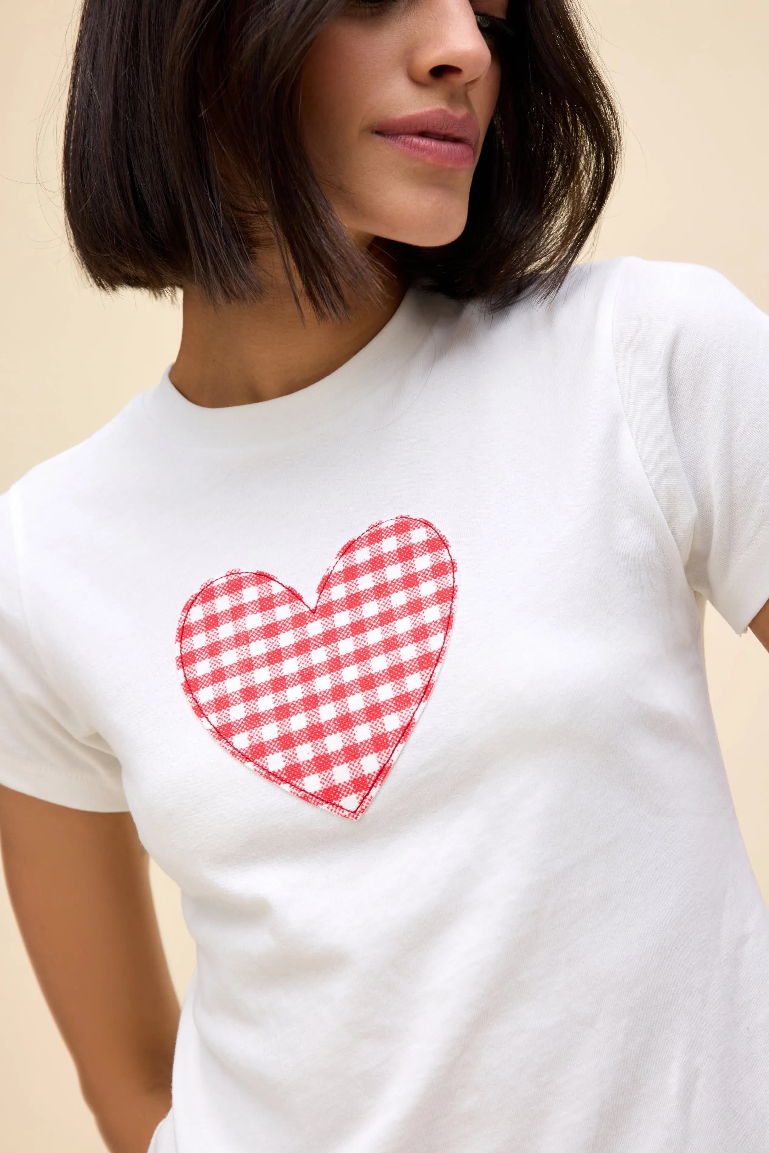 Gingham Heart Vintage Tee sold by Daydreamer product image thumbnail 2