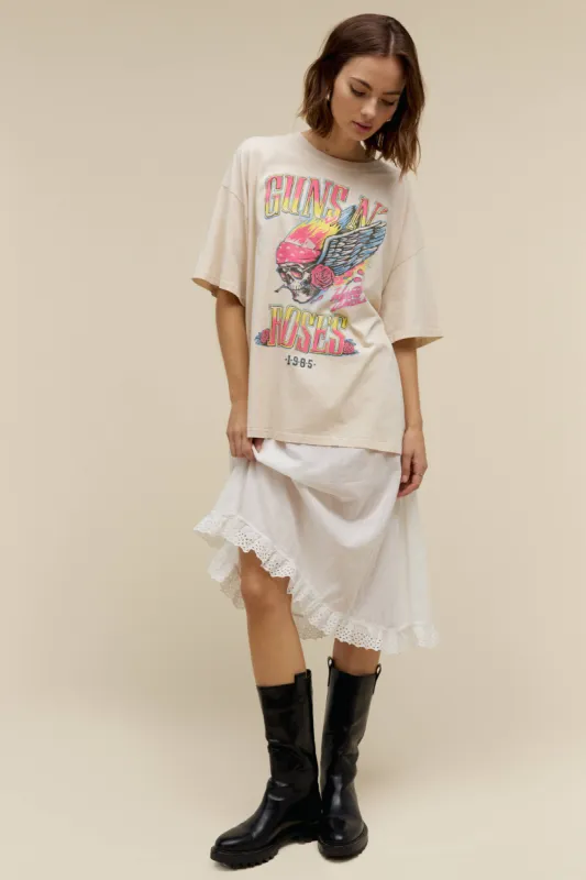 Guns N' Roses Flaming Skull OS Tee sold by Daydreamer