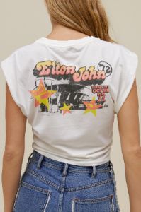Elton John Rocket Man '72 Banded Tee sold by Daydreamer