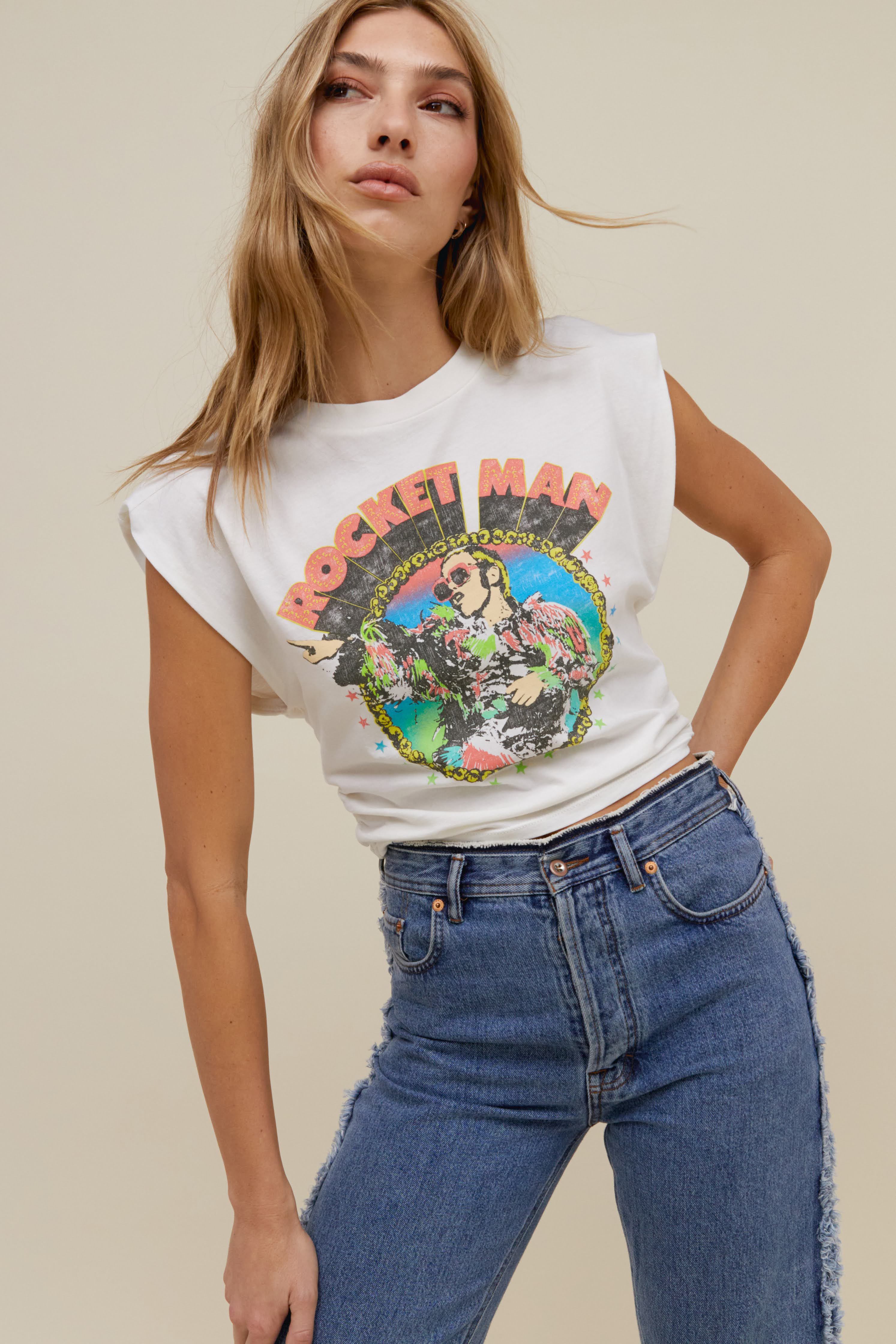 Elton John Rocket Man '72 Banded Tee sold by Daydreamer product image thumbnail 5