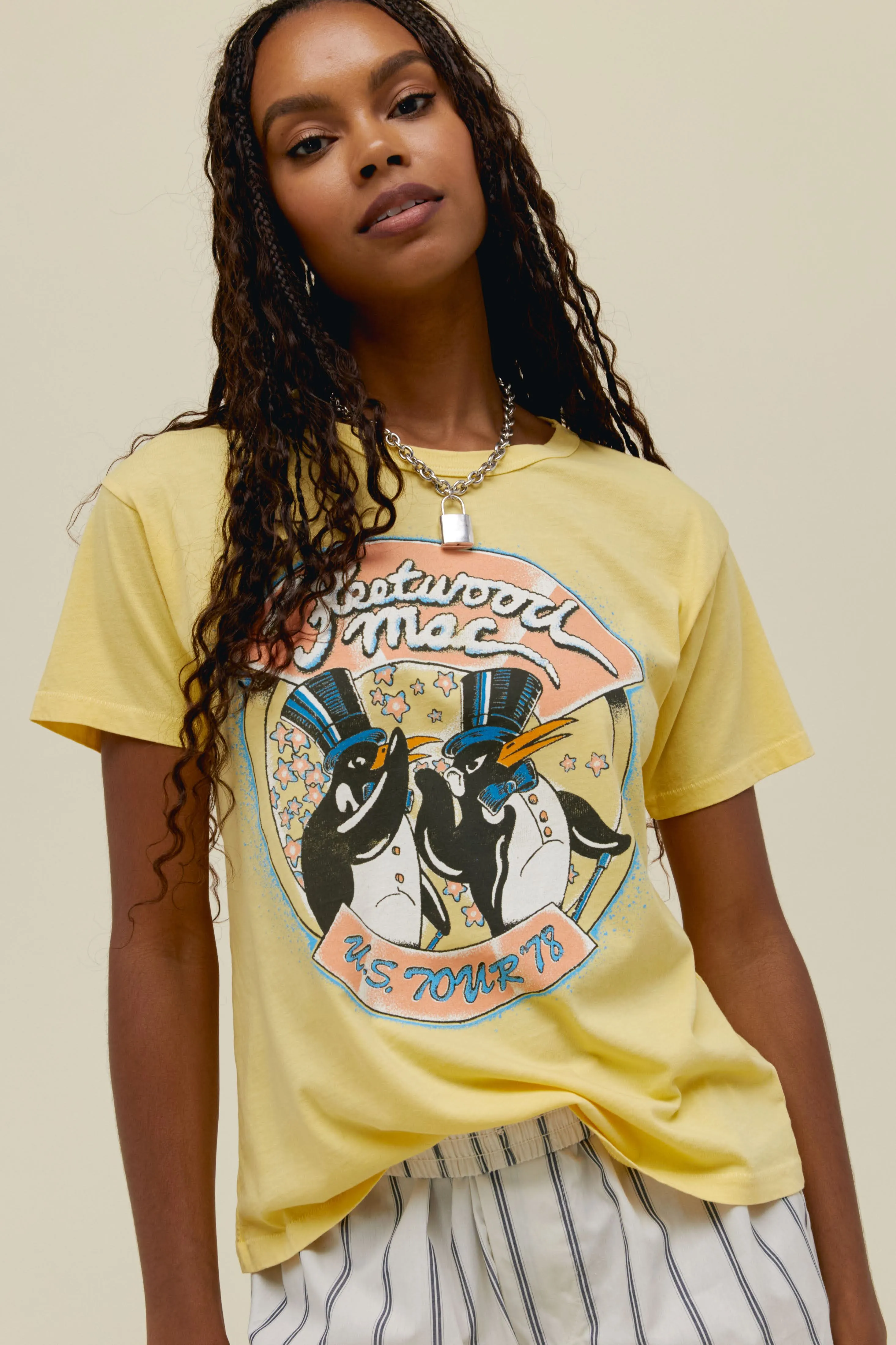 Fleetwood Mac US Tour 78 Ringer Tee in Yellow Bloom sold by Daydreamer product image thumbnail 4
