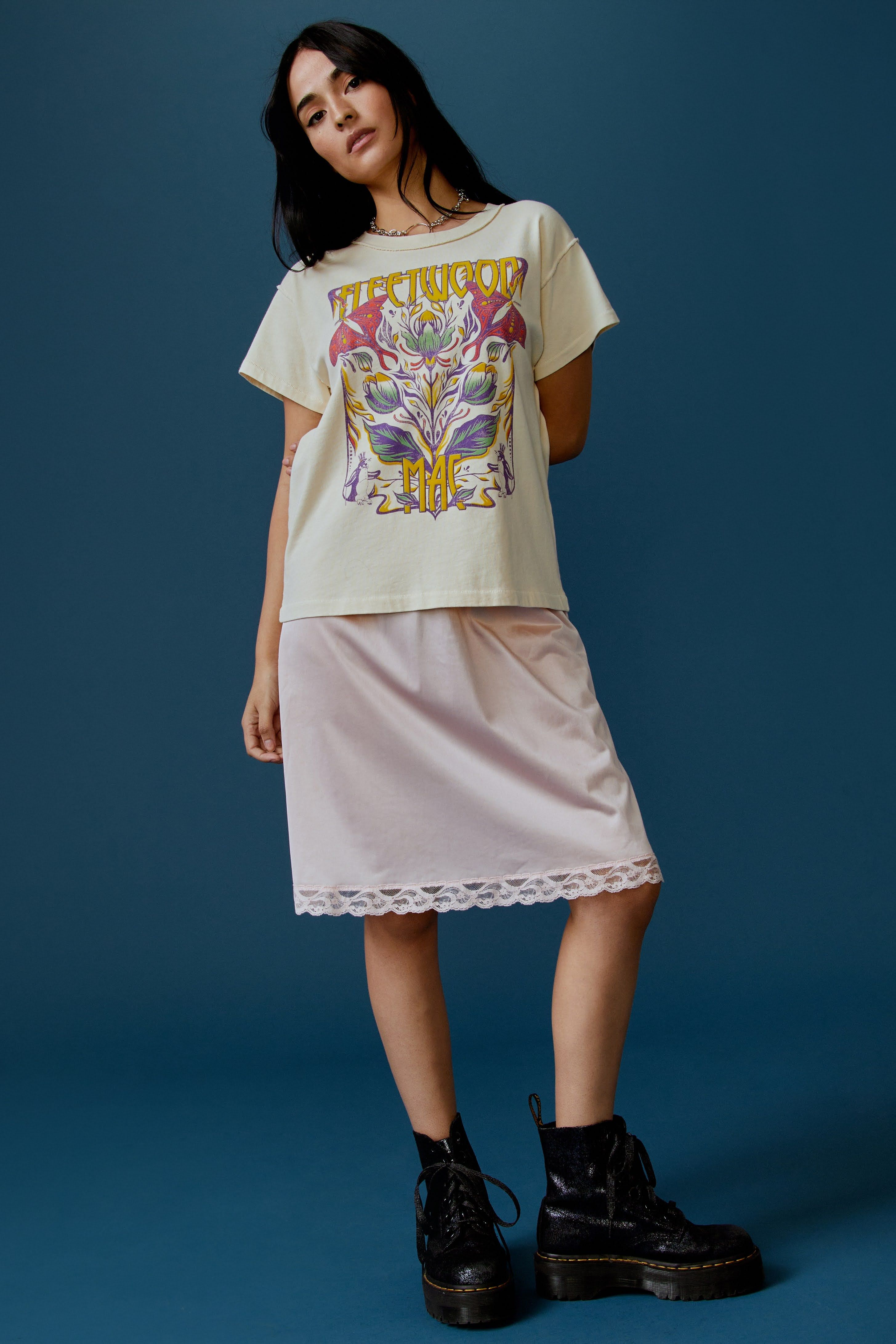 Fleetwood Mac Butterflies Reverse GF Tee in Parchment sold by Daydreamer product image thumbnail 5