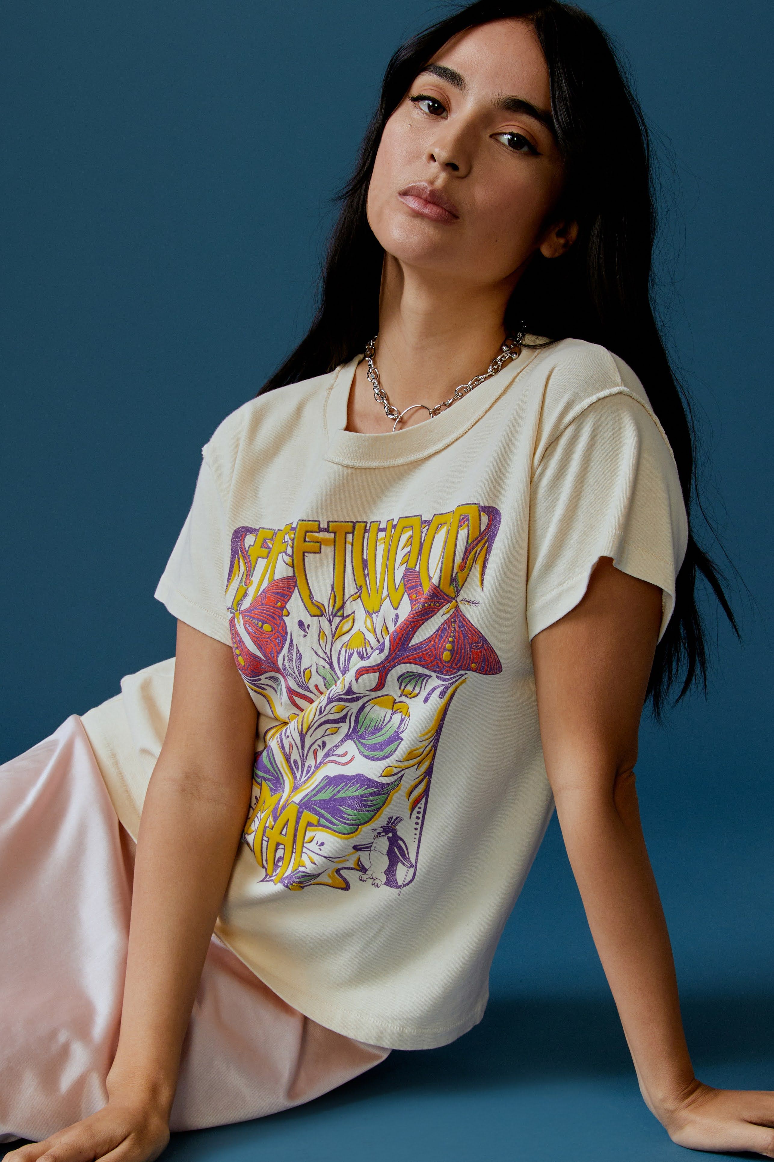 Fleetwood Mac Butterflies Reverse GF Tee in Parchment sold by Daydreamer product image thumbnail 3