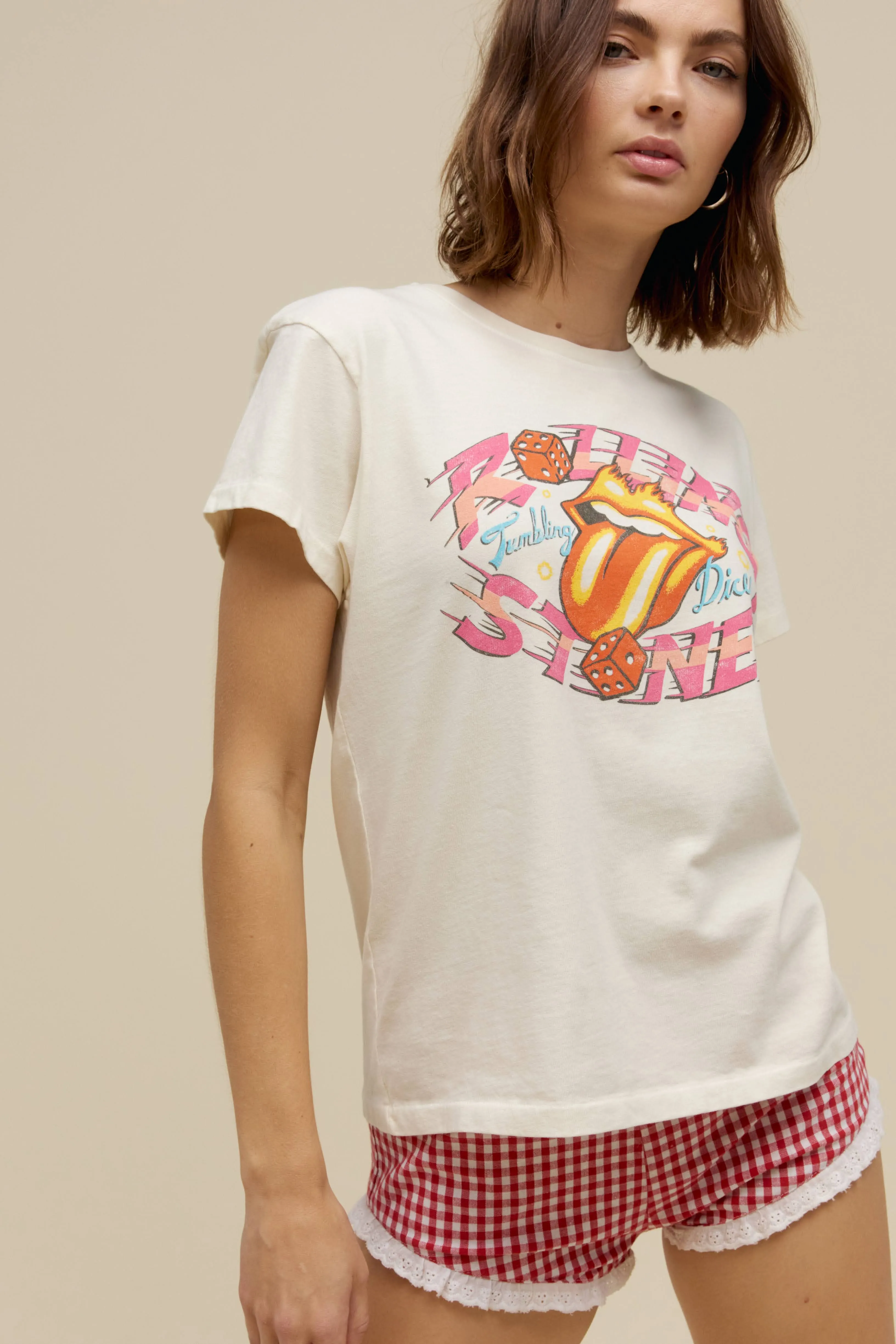 Rolling Stones Tumbling Dice Tour Tee in Stone Vintage sold by Daydreamer product image thumbnail 2