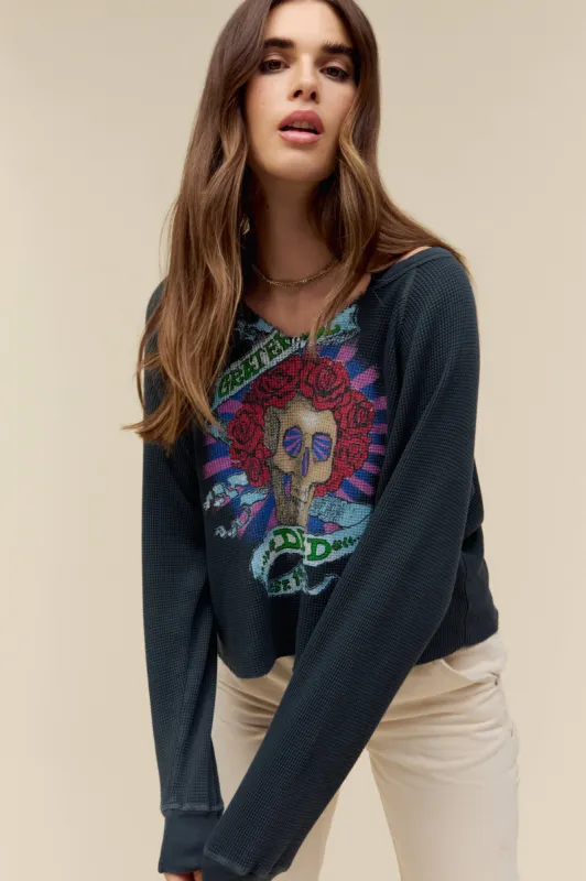 Grateful Dead Love Will See You Through LS Thermal in Vintage Black sold by Daydreamer
