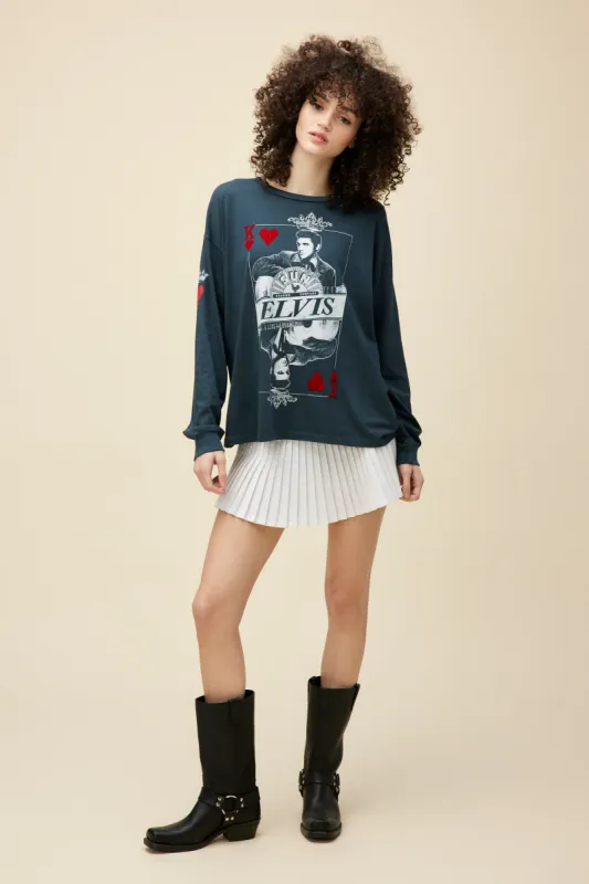 Sun Records X Elvis King of Hearts Merch Long Sleeve in Vintage Black sold by Daydreamer