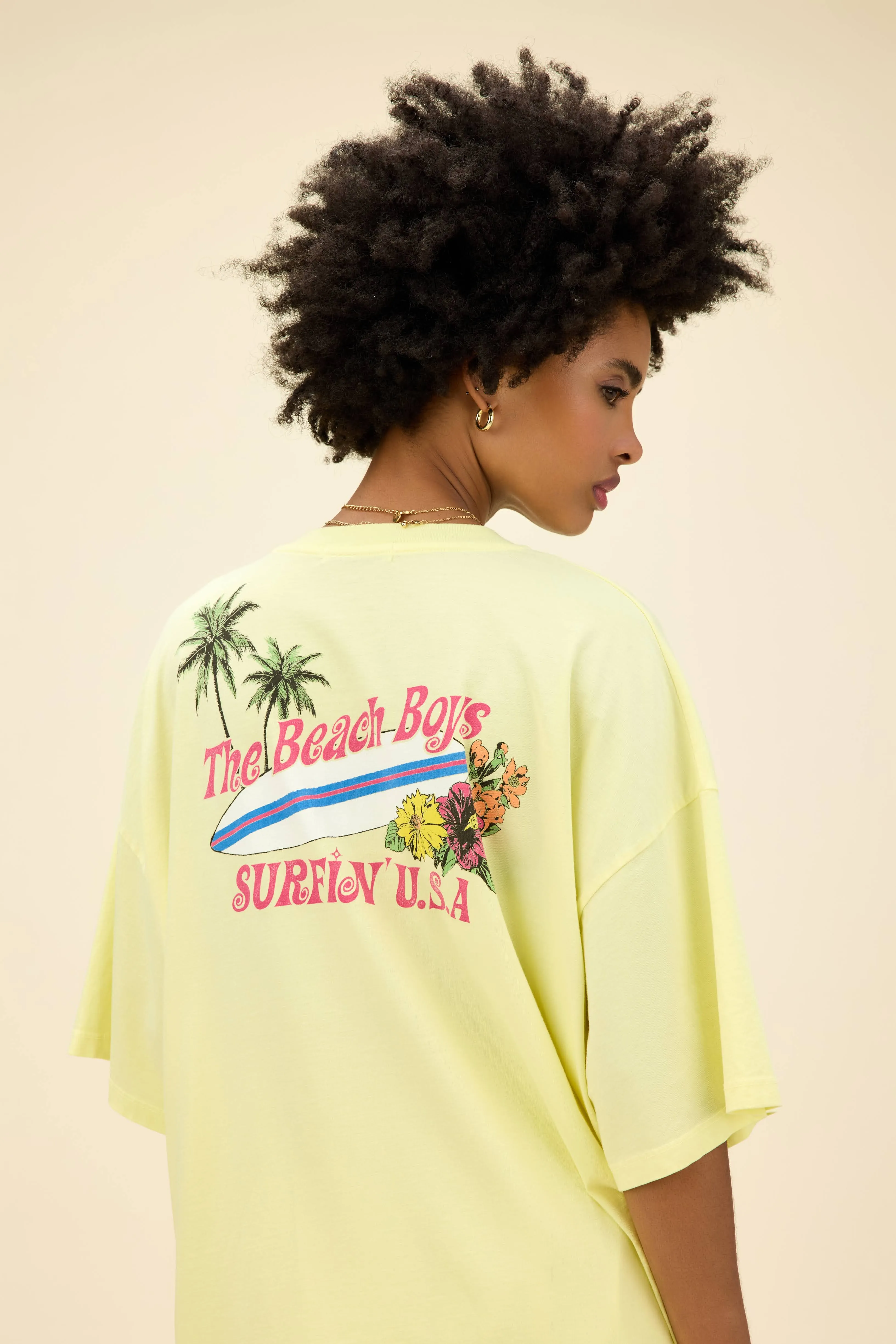 The Beach Boys Surfin' USA 1963 OS Tee in Lemon Dew sold by Daydreamer product image thumbnail 2