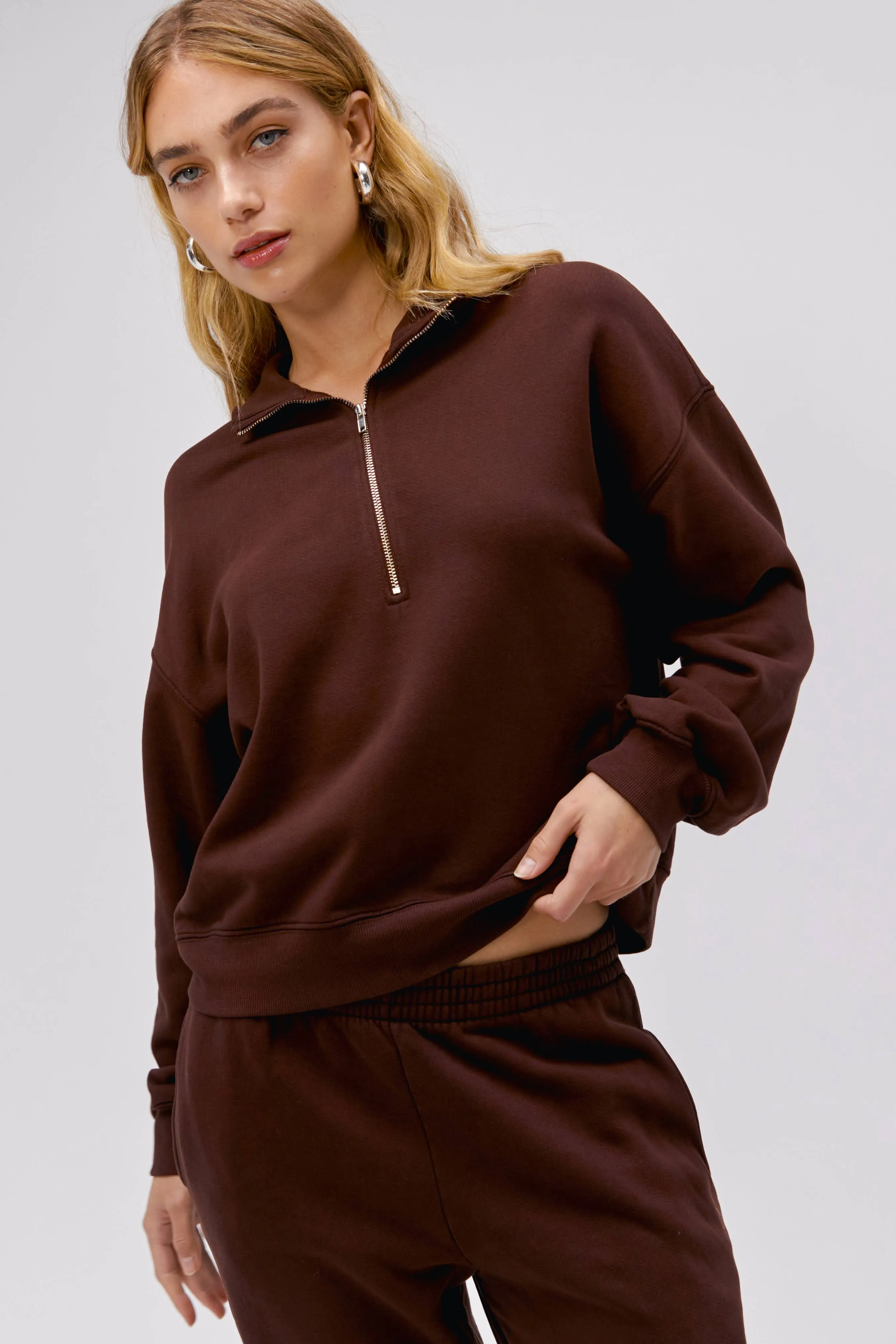 Solid Half Zip Sweatshirt sold by Daydreamer