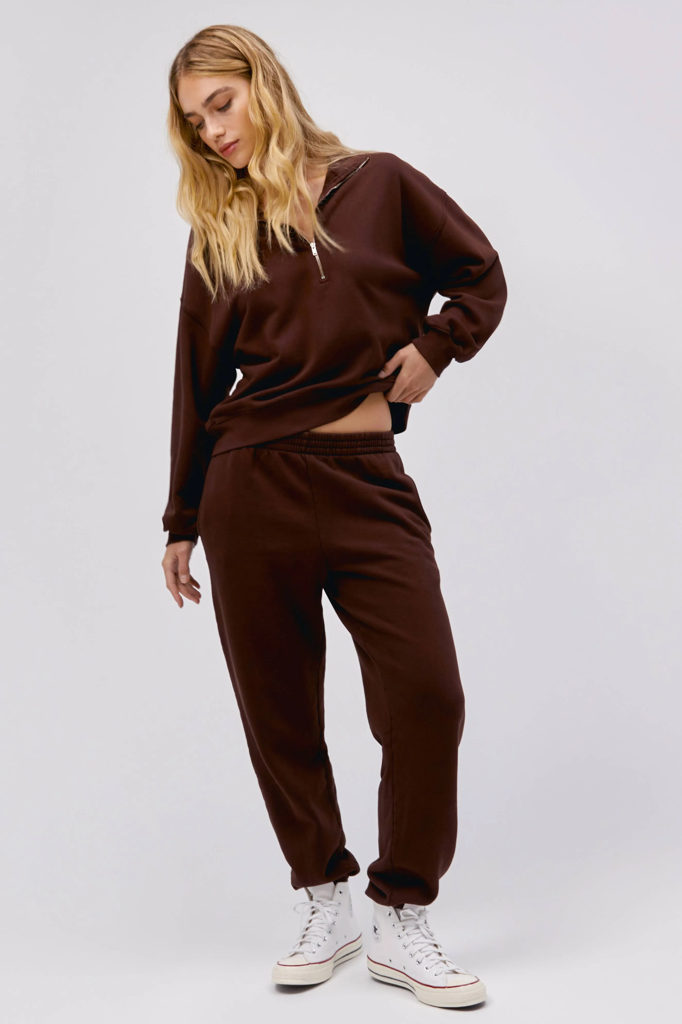 Solid Half Zip Sweatshirt sold by Daydreamer product image thumbnail 3