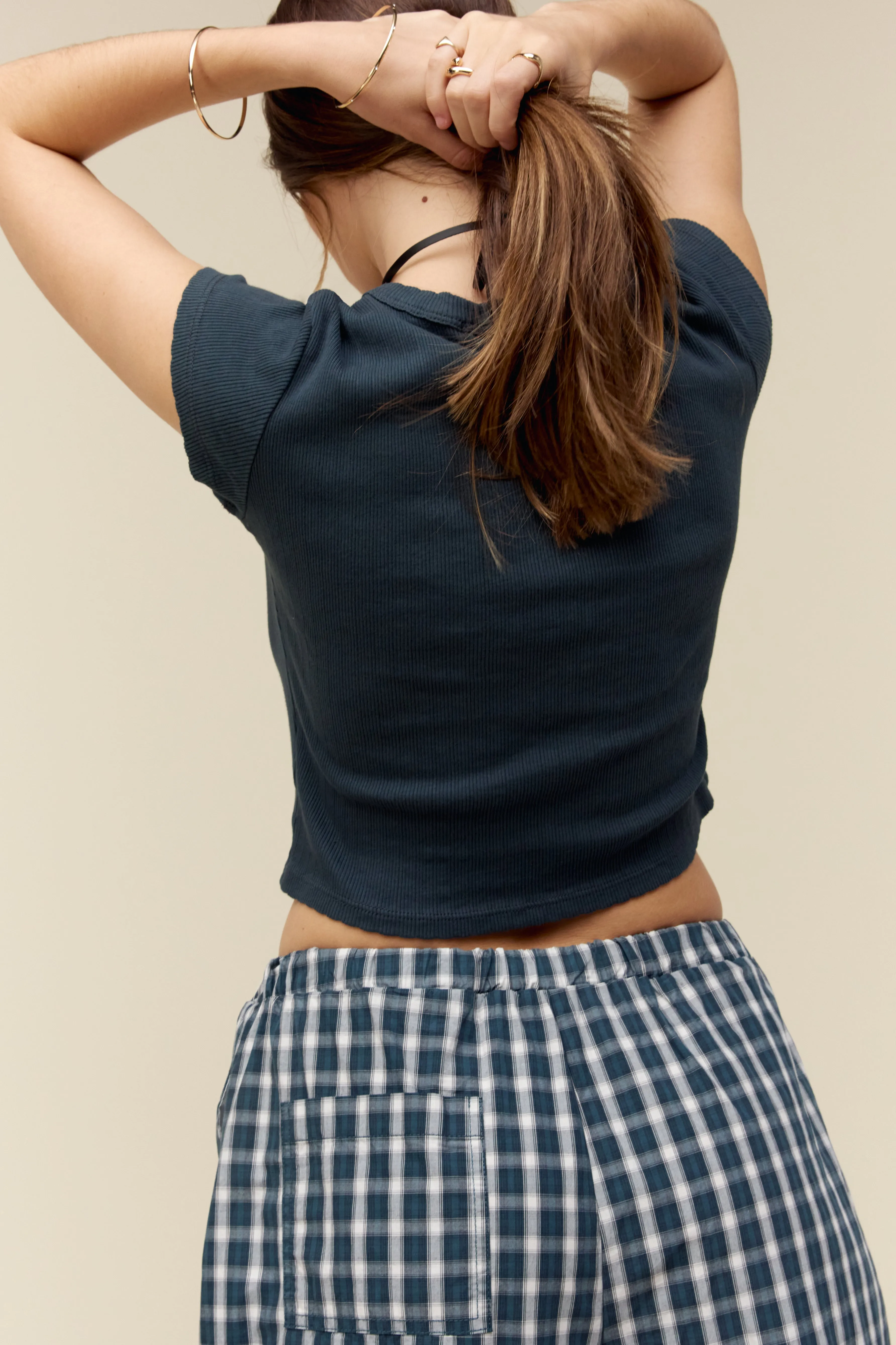 Rose Pointelle Tee in Vintage Black sold by Daydreamer product image thumbnail 2