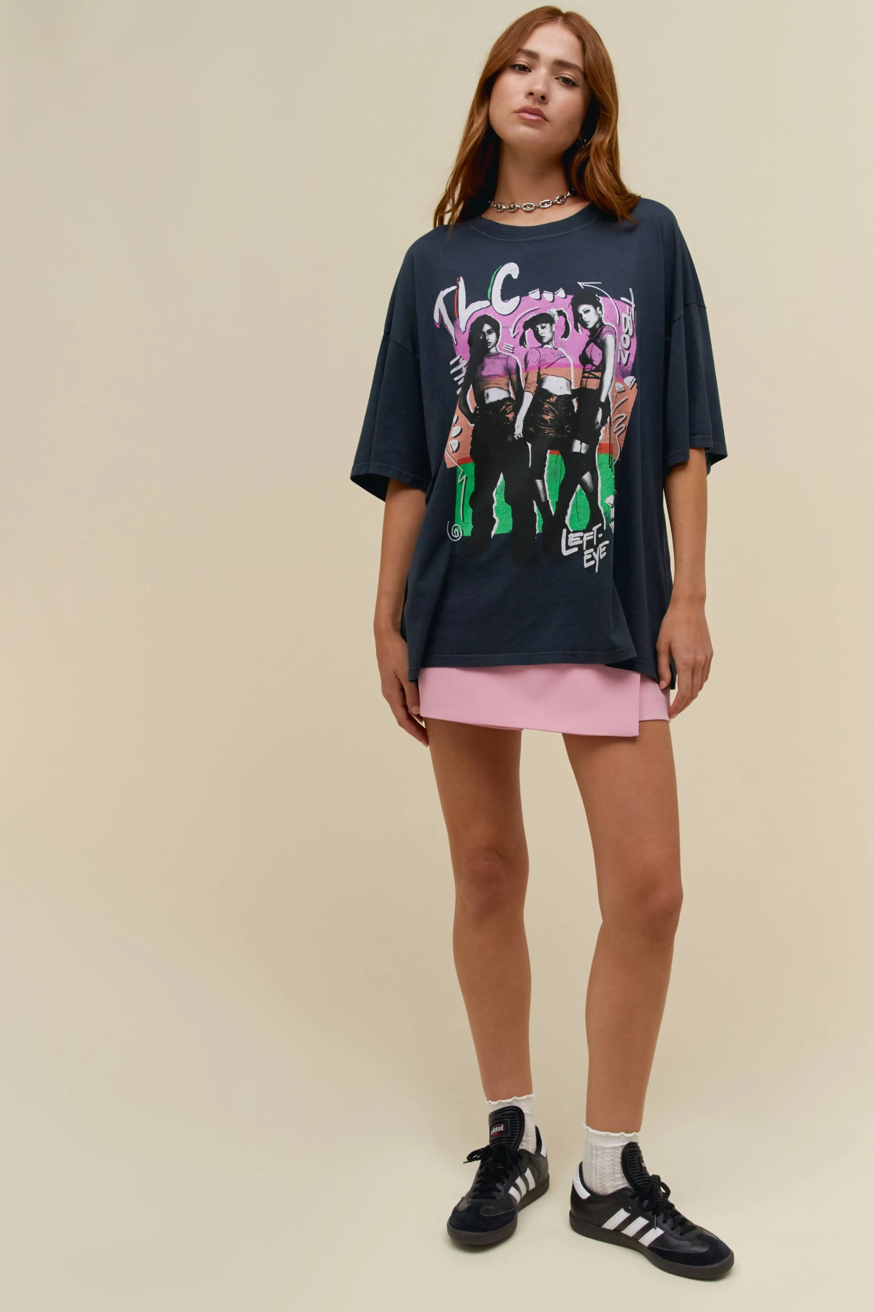 TLC Singles OS Tee in Vintage Black sold by Daydreamer