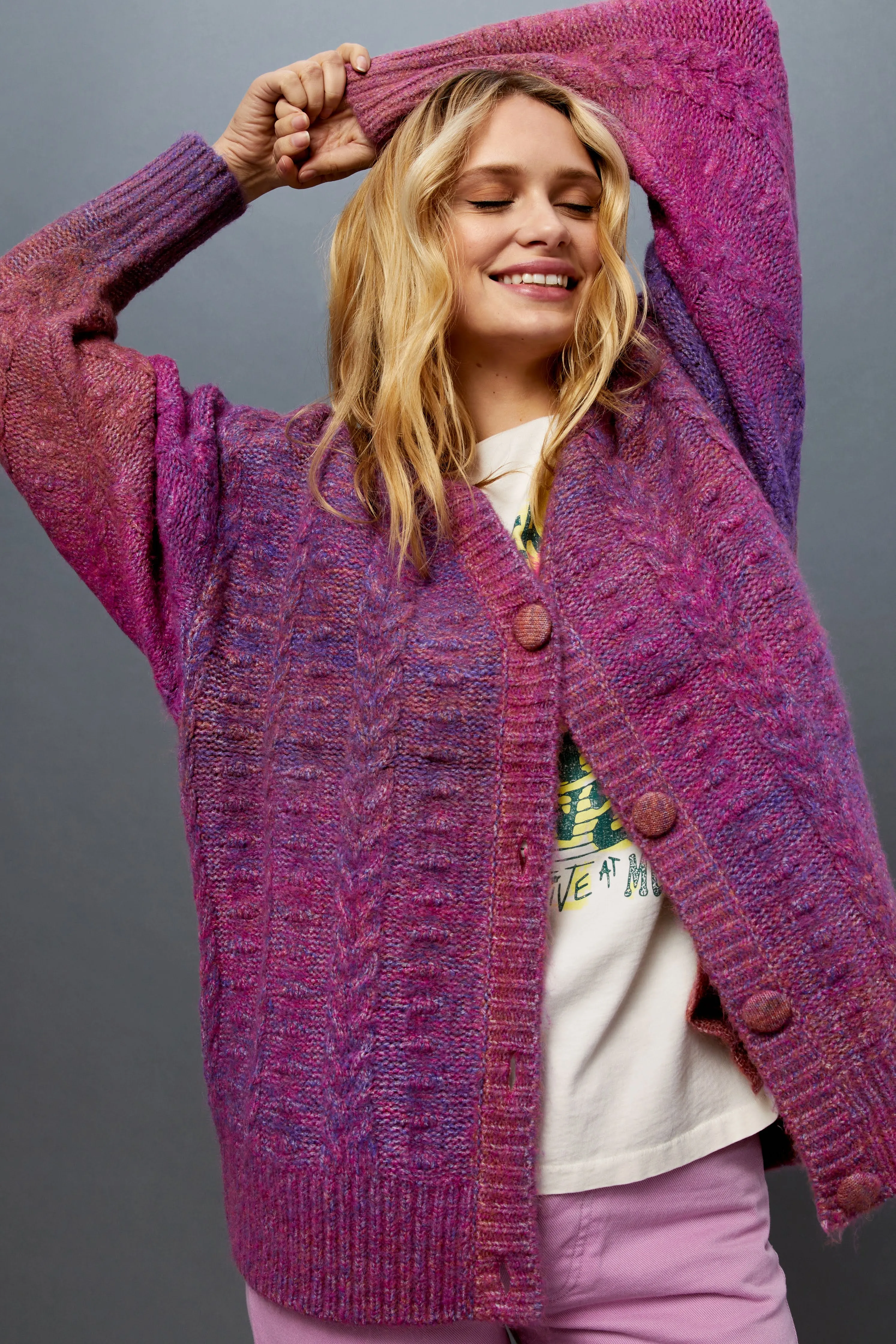 Ombre Cardigan in Wild Orchid sold by Daydreamer product image thumbnail 5