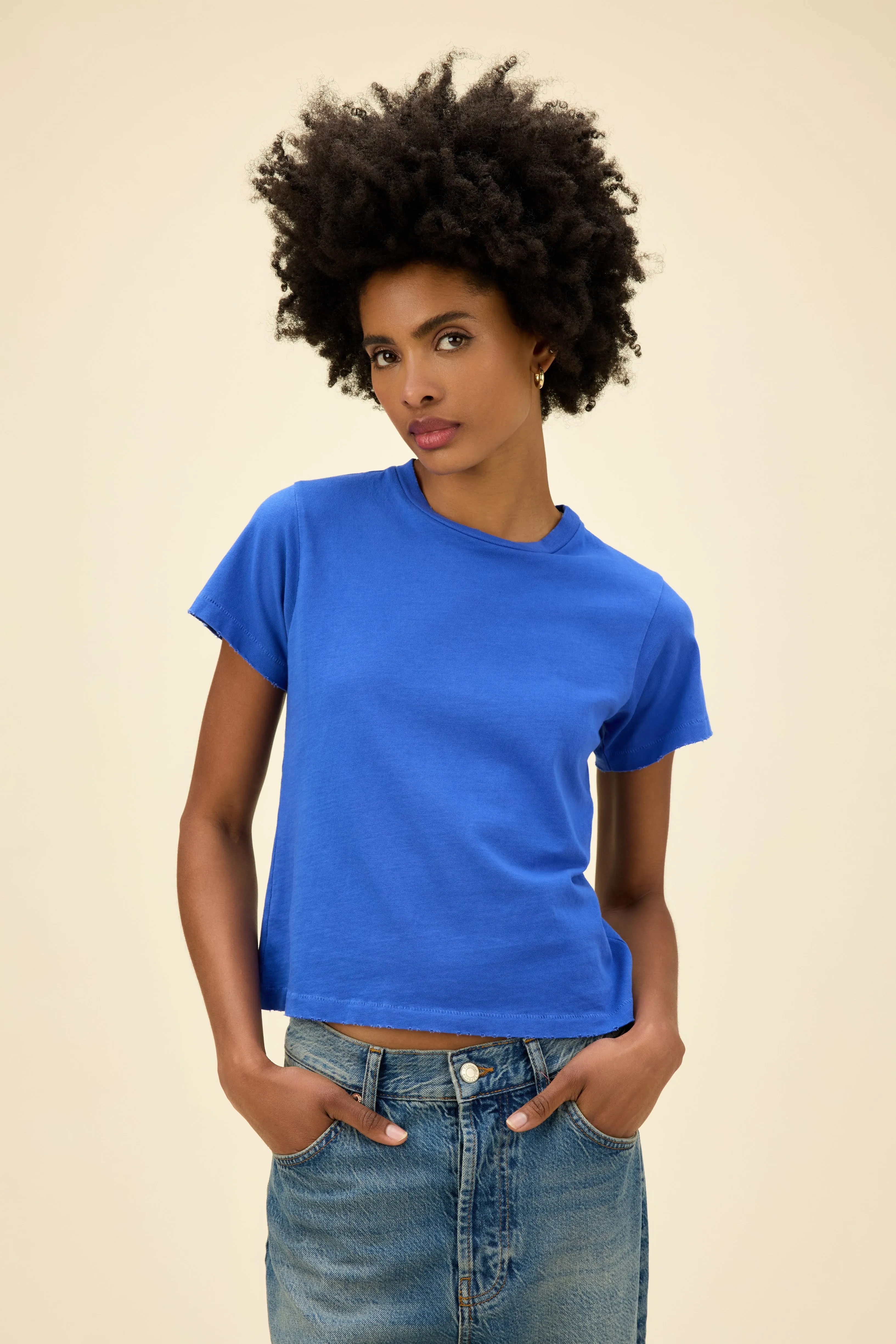 Solid Vintage Tee in Ultra Marine sold by Daydreamer