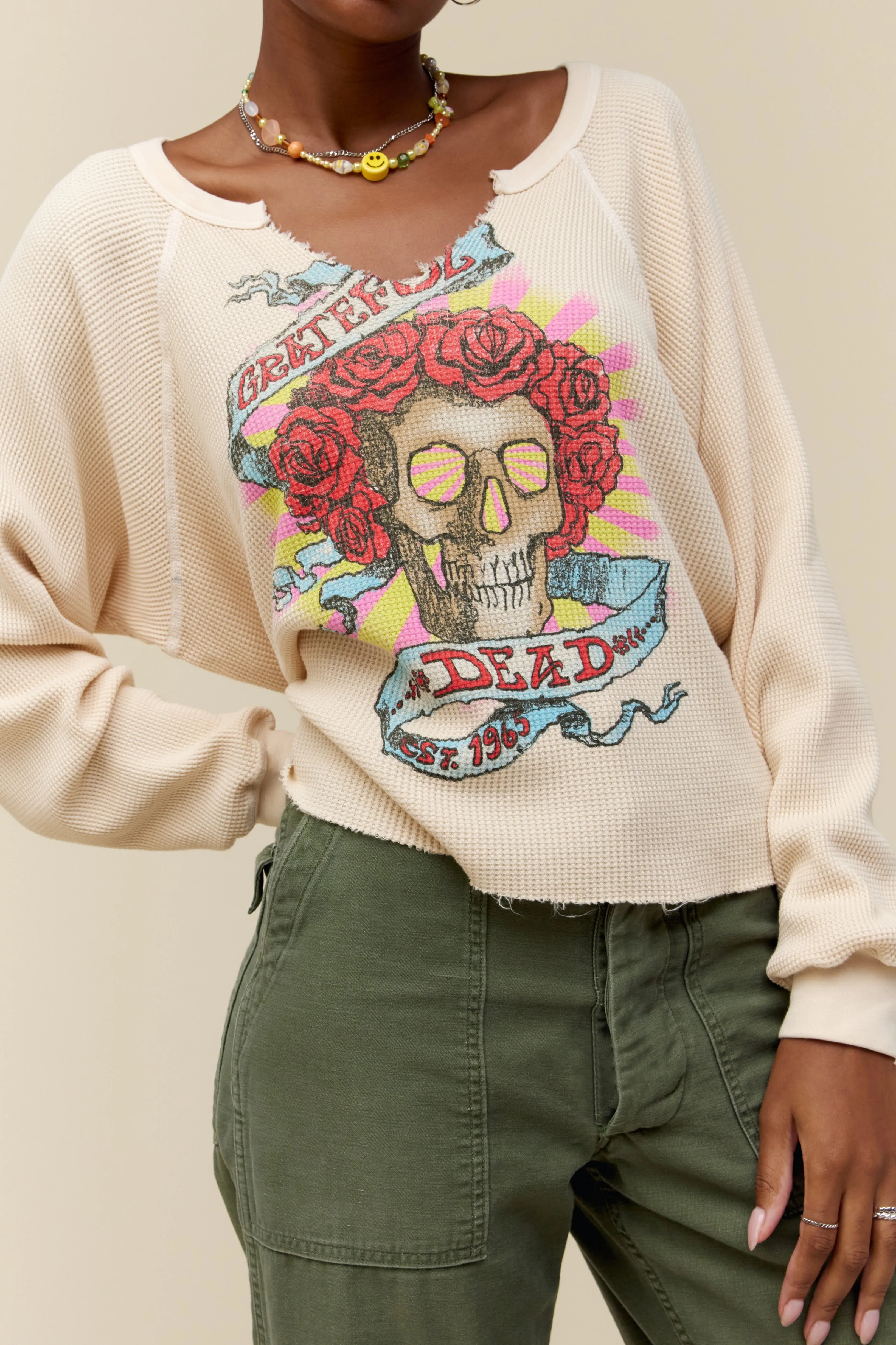 Grateful Dead Love Will See You Through LS Thermal in Sand sold by Daydreamer product image thumbnail 2