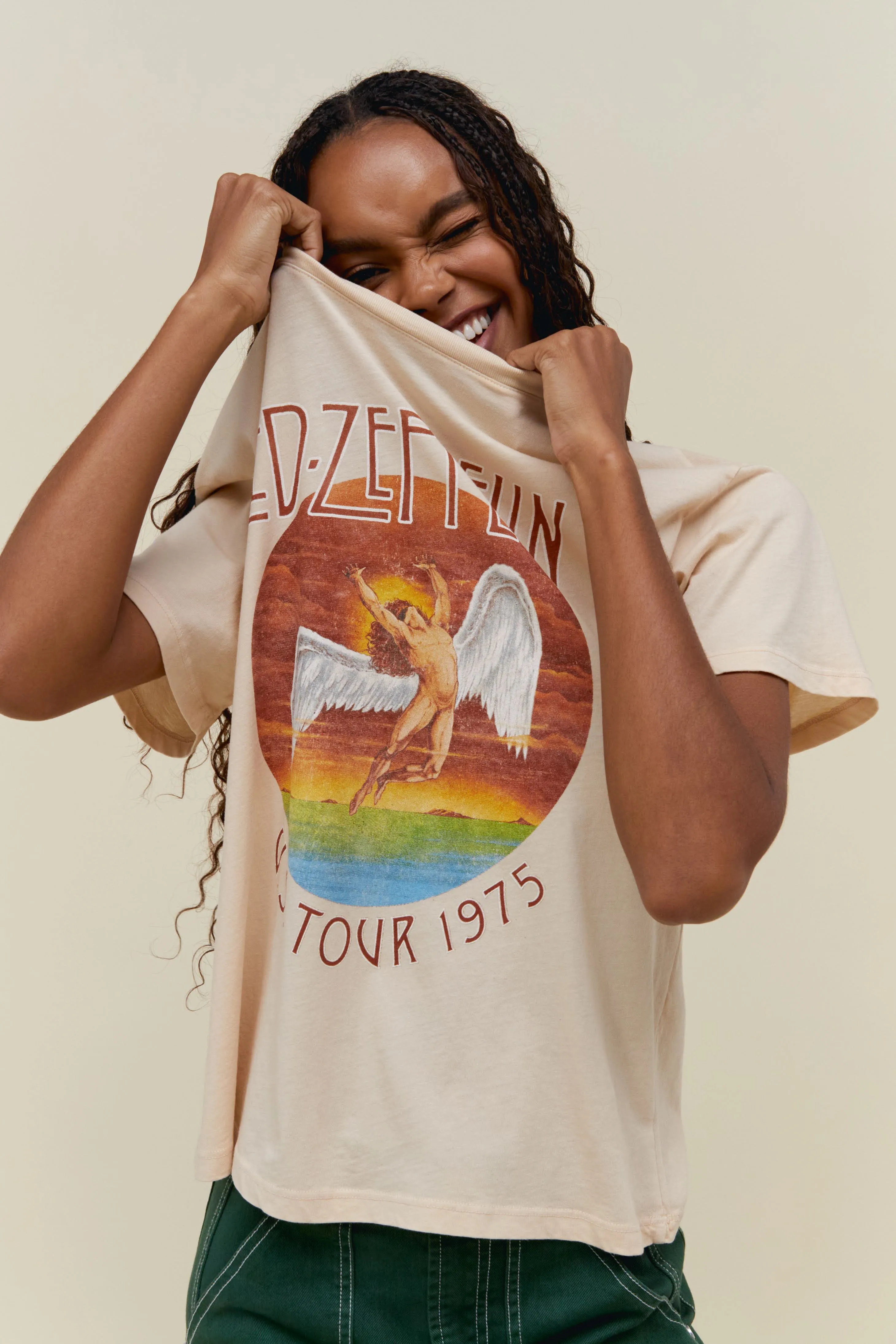 Led Zeppelin Tour 1975 Boyfriend Tee sold by Daydreamer product image thumbnail 2