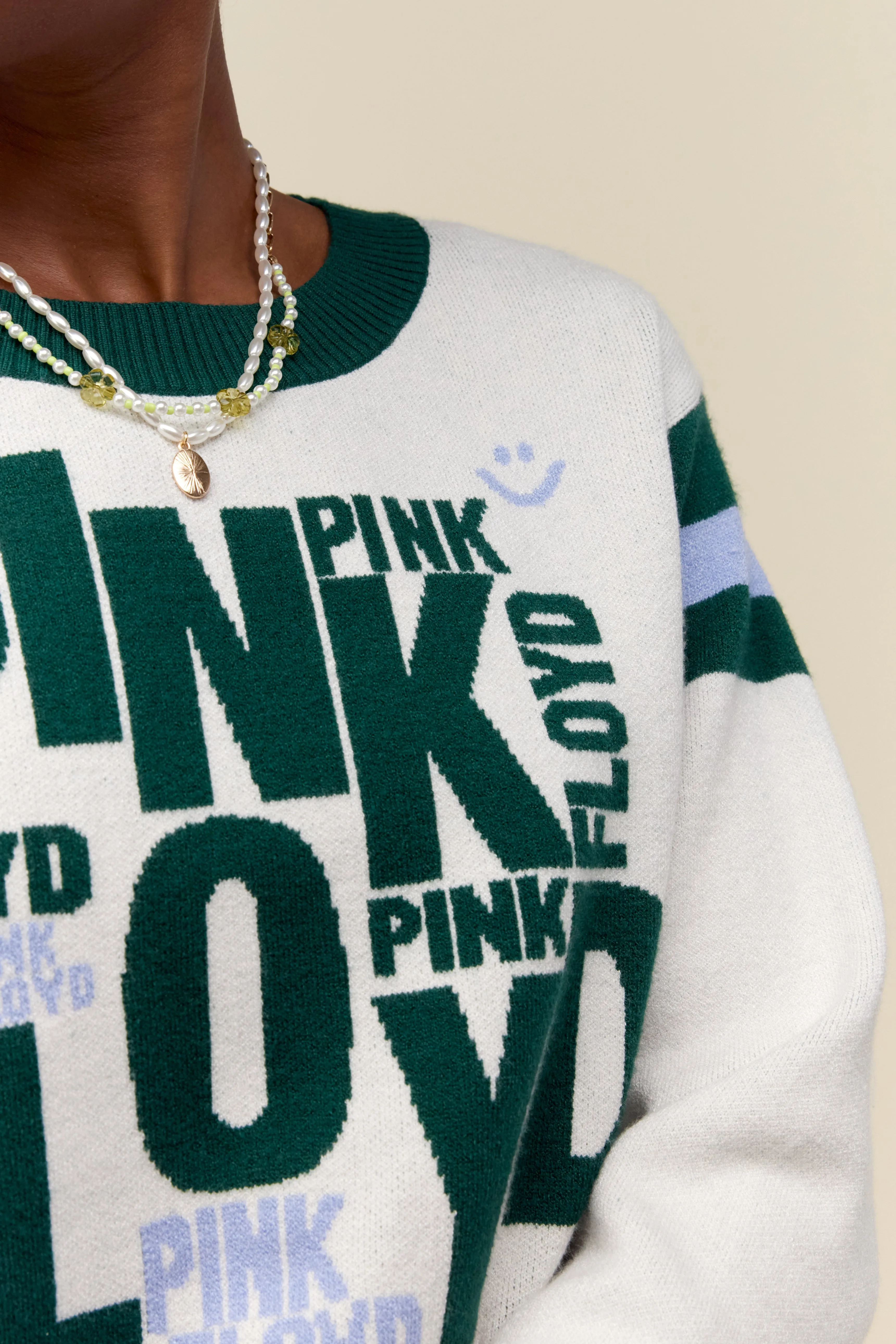 Pink Floyd Scattered Text Knit Pullover in Ivory sold by Daydreamer product image thumbnail 2