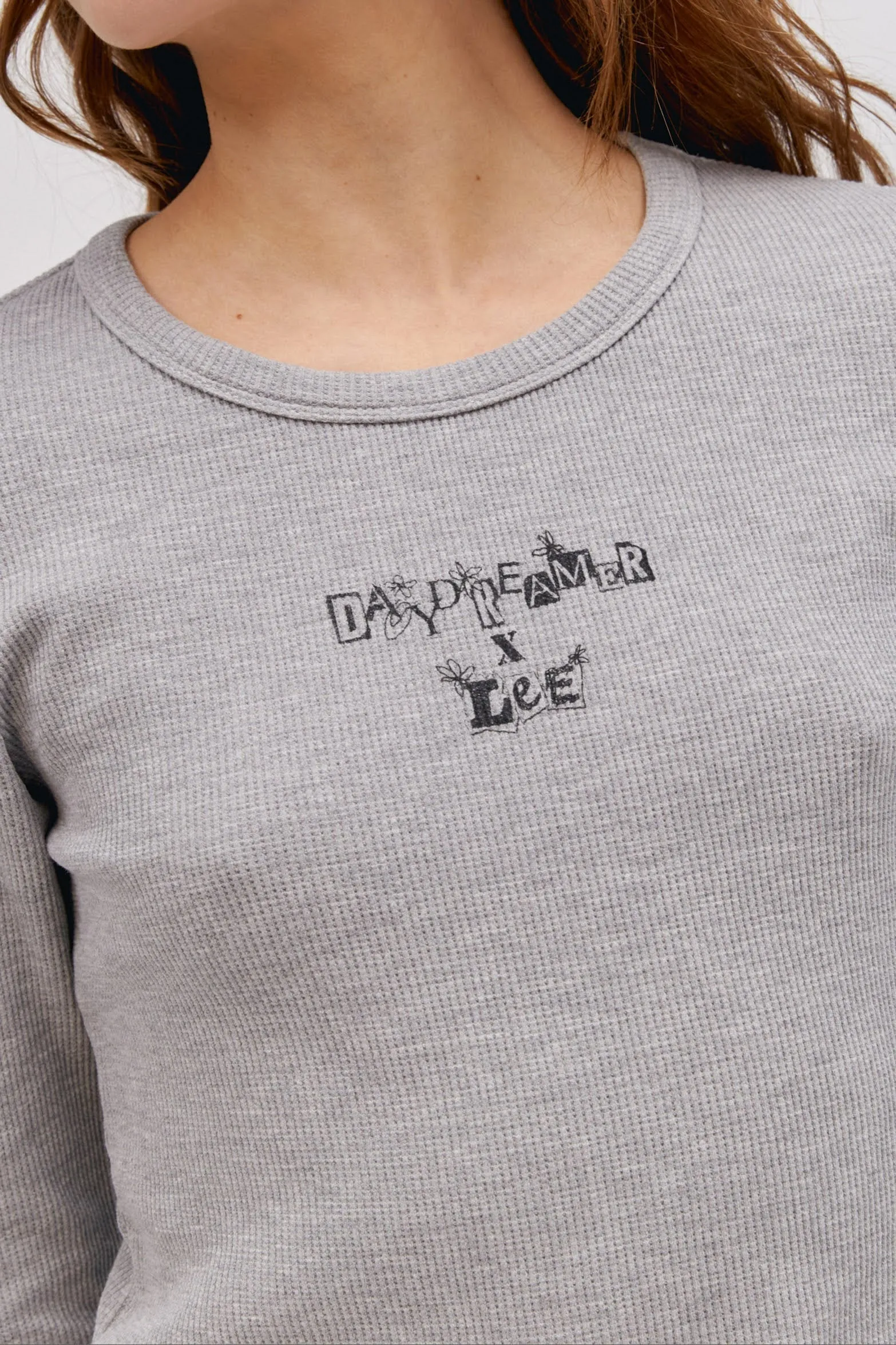 Lee x Daydreamer 90's Shrunken Thermal in Grey sold by Daydreamer product image thumbnail 2