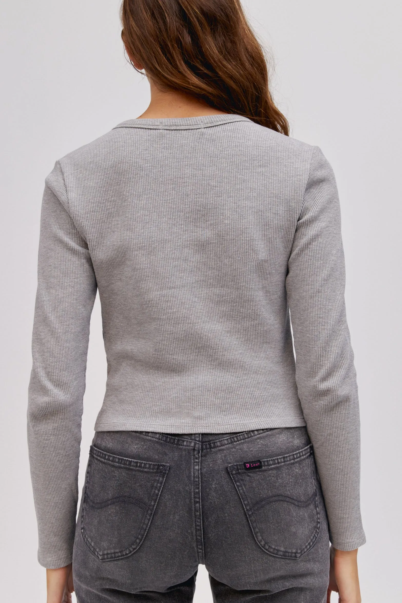 Lee x Daydreamer 90's Shrunken Thermal in Grey sold by Daydreamer product image thumbnail 5