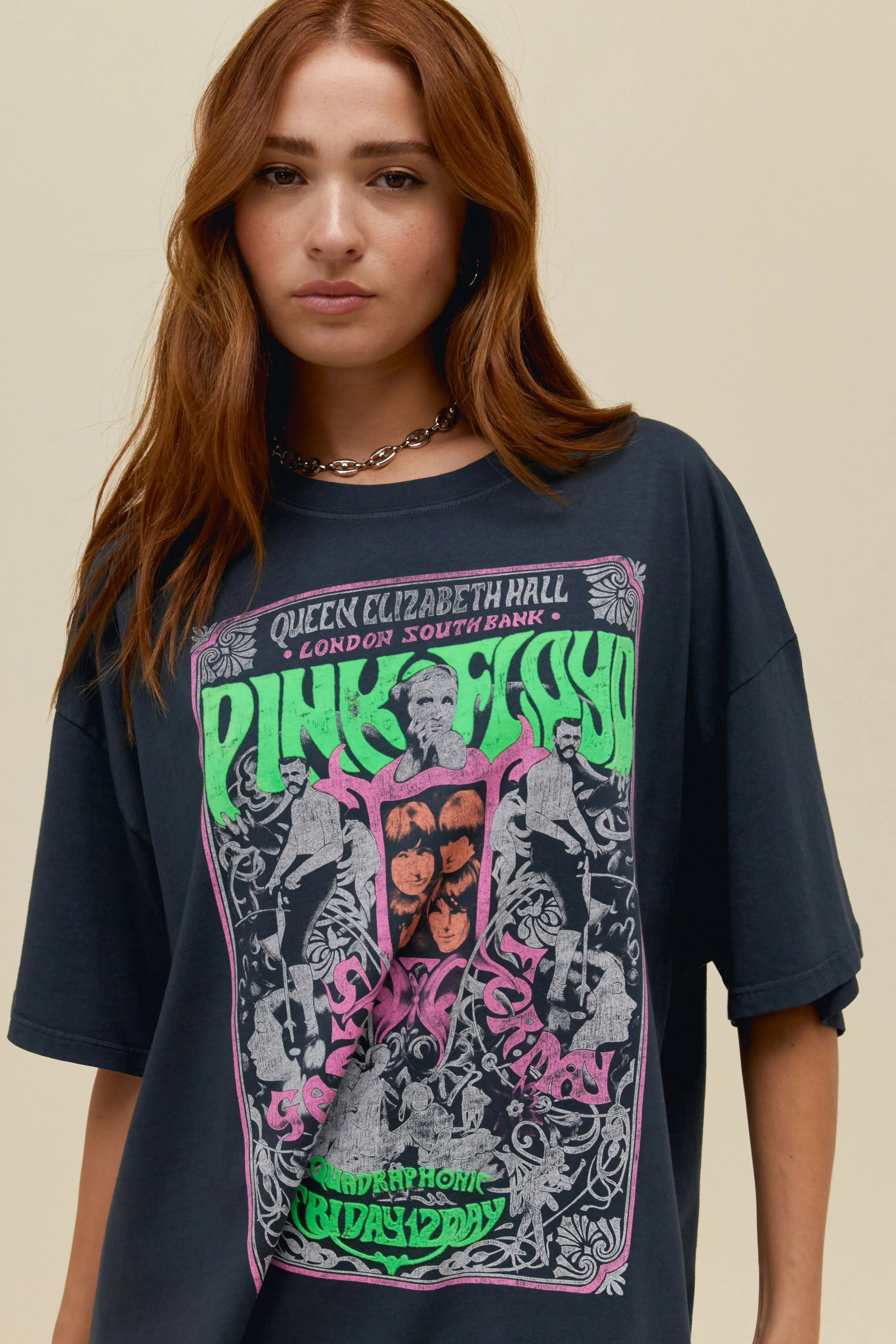 Pink Floyd Queen Elizabeth Poster OS Tee in Vintage Black sold by Daydreamer product image thumbnail 2