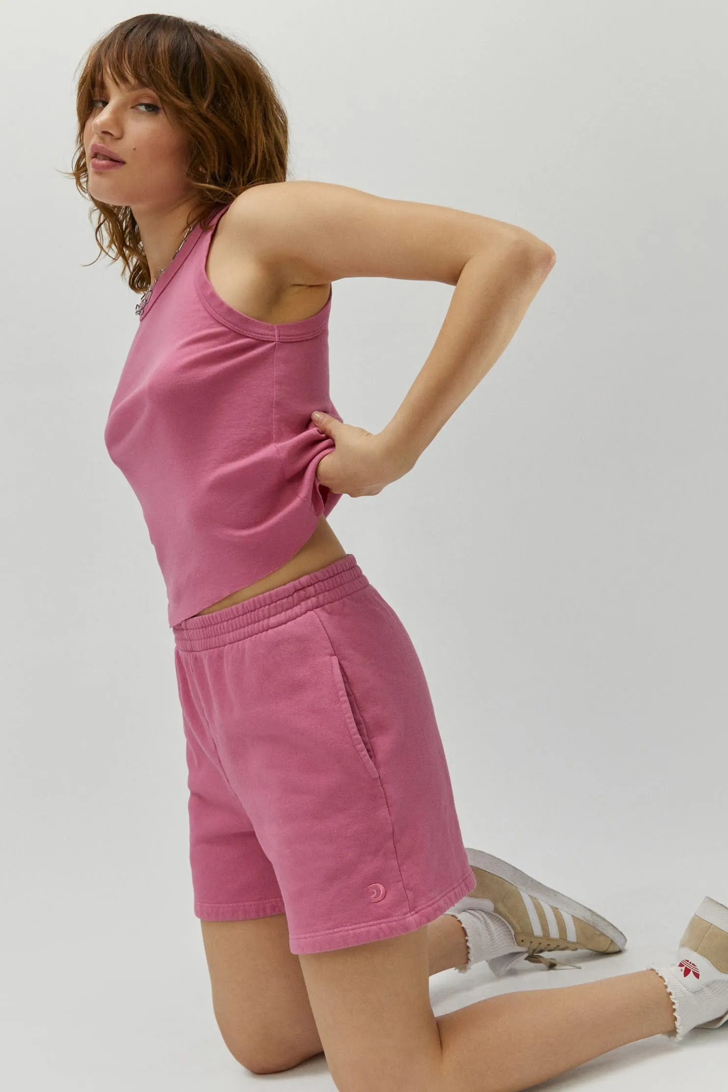 Solid Racer Tank in Pink taffy sold by Daydreamer product image thumbnail 3