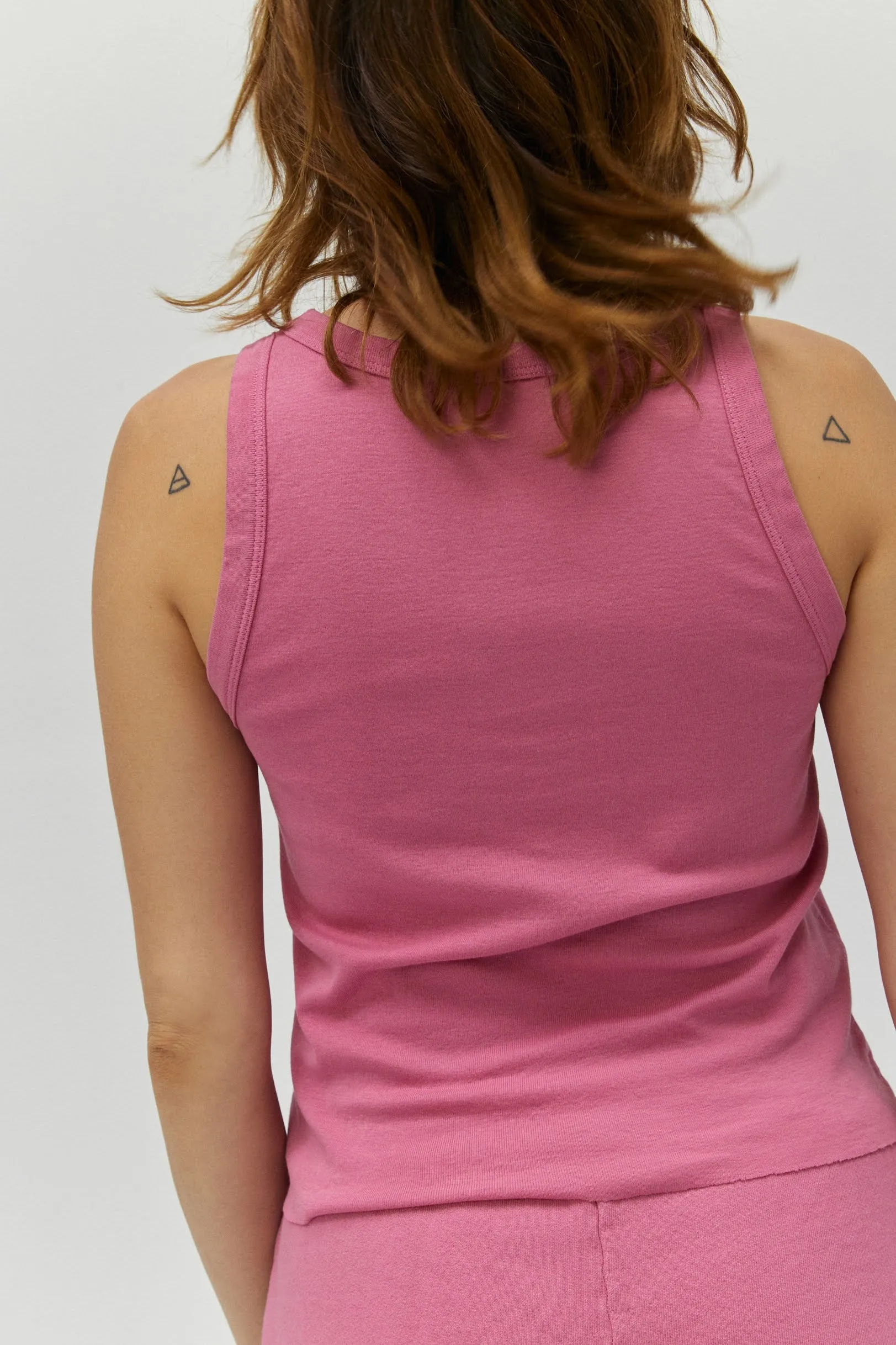 Solid Racer Tank in Pink taffy sold by Daydreamer product image thumbnail 2
