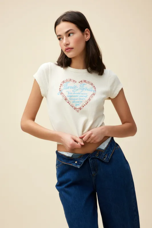 Janis Joplin Never Compromise Pointelle Tee sold by Daydreamer