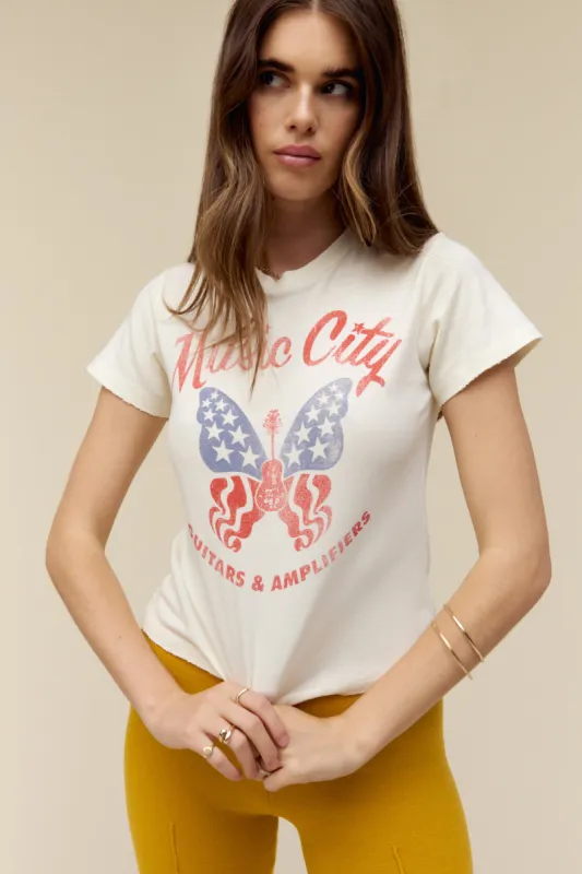 Music City Butterfly Vintage Tee sold by Daydreamer