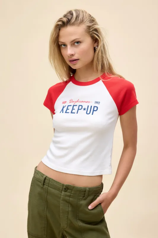 Keep Up Shrunken Raglan Tee sold by Daydreamer