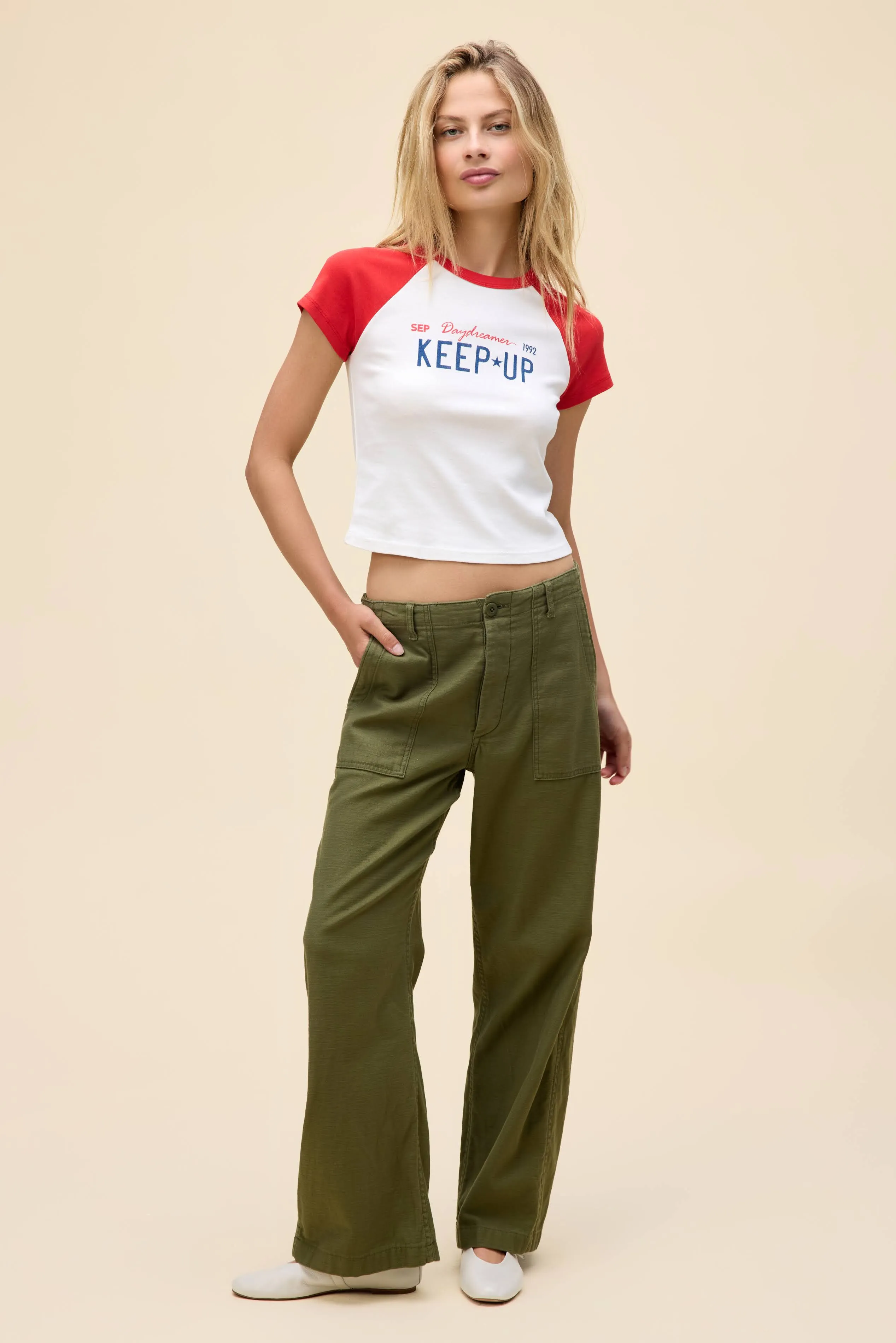 Keep Up Shrunken Raglan Tee sold by Daydreamer product image thumbnail 4