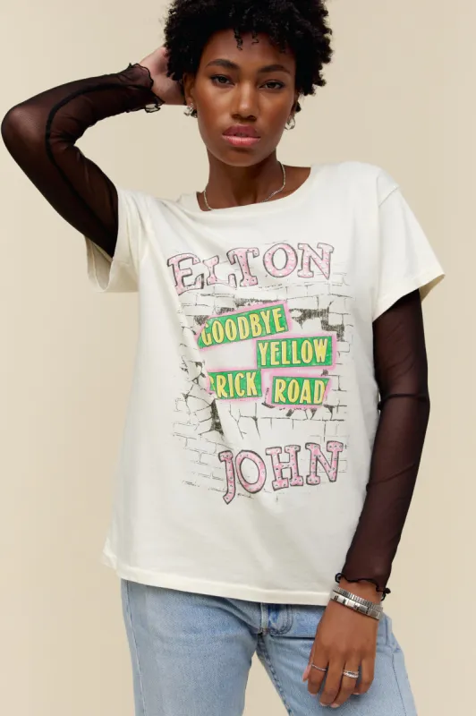 Elton John Goodbye Yellow Brick Road Tour Tee in Stone Vintage sold by Daydreamer