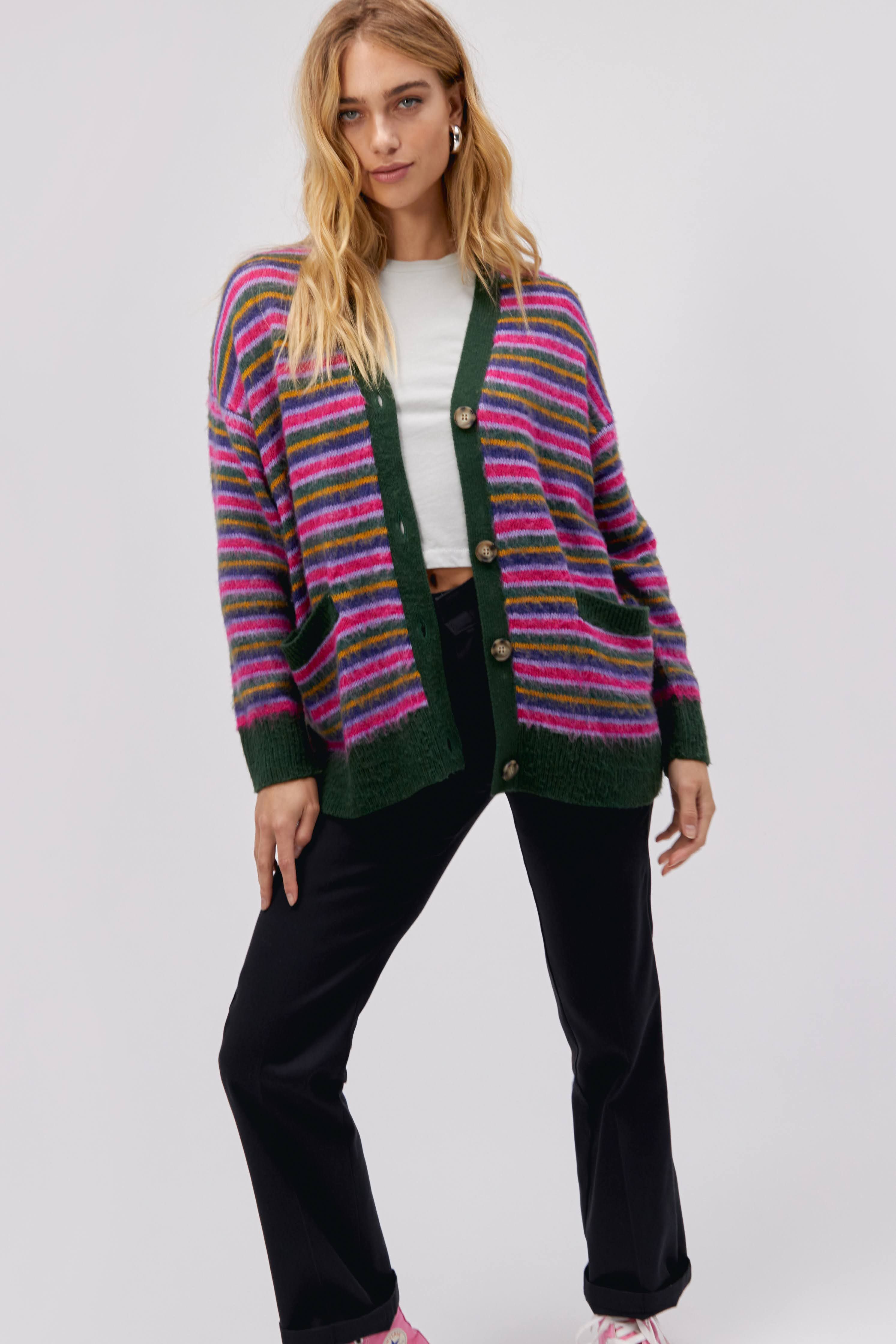 Stripe Cardigan in Garden Bloom sold by Daydreamer product image thumbnail 4