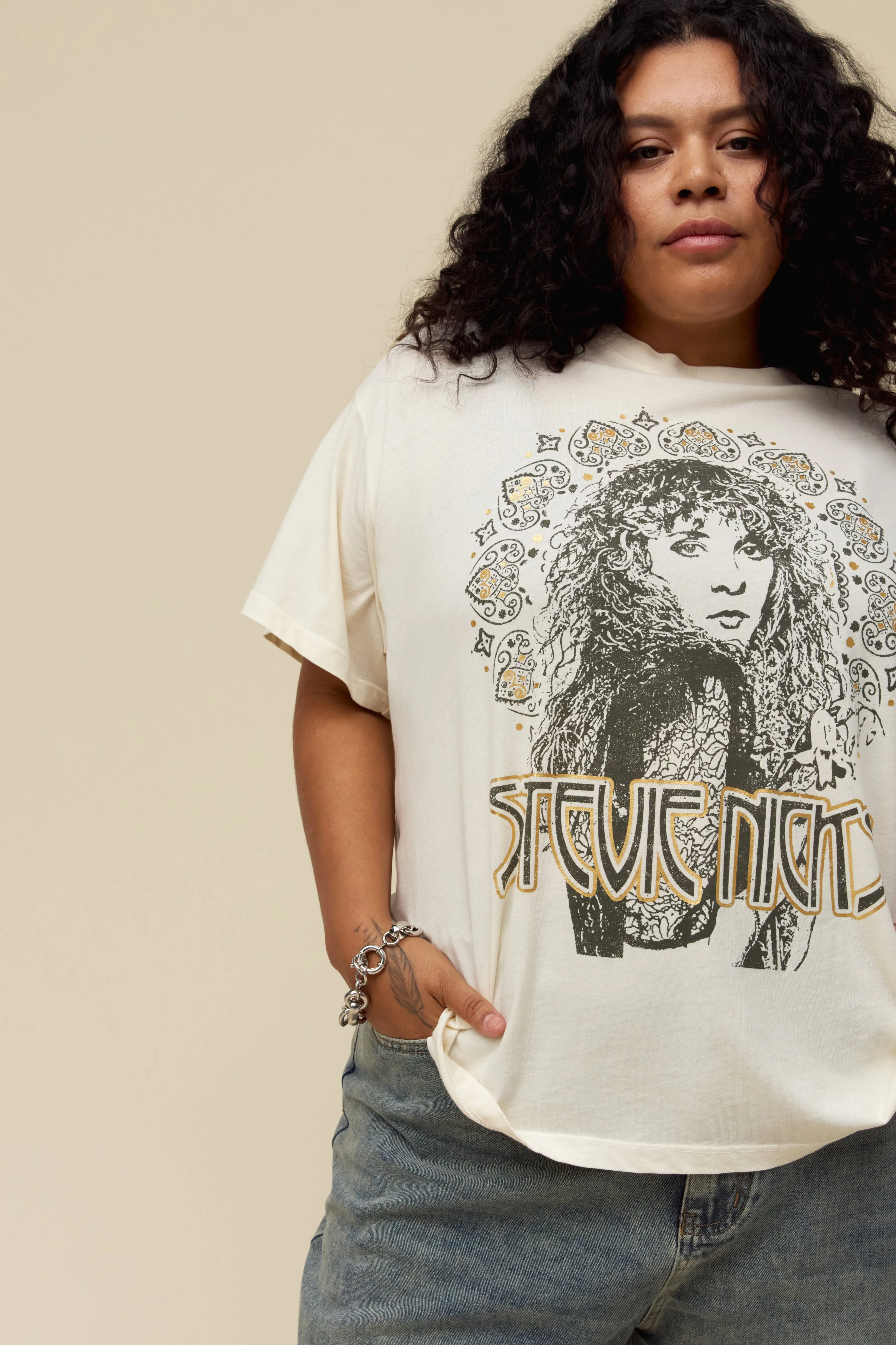 Stevie Nicks Metallic Boyfriend Tee ES sold by Daydreamer product image thumbnail 2