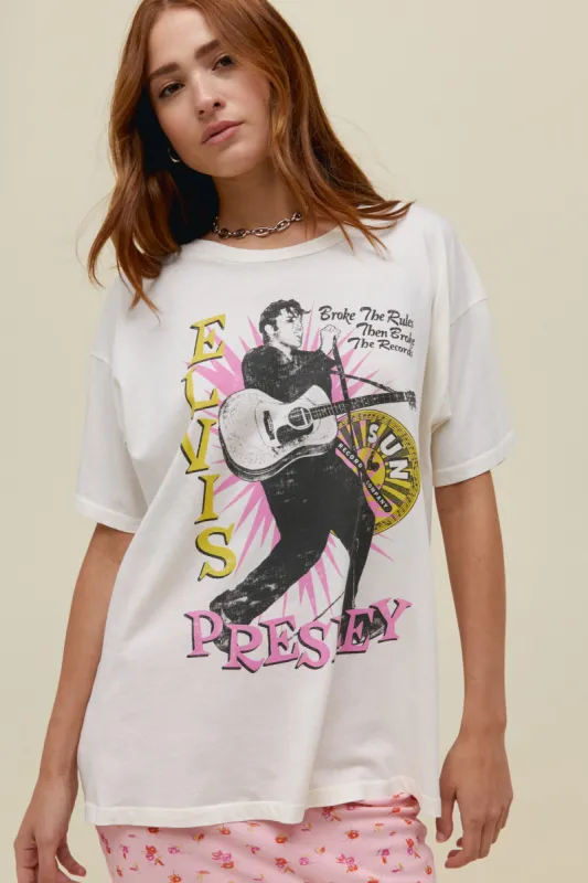 Sun Records X Elvis Broke The Rules Merch Tee in Vintage White sold by Daydreamer