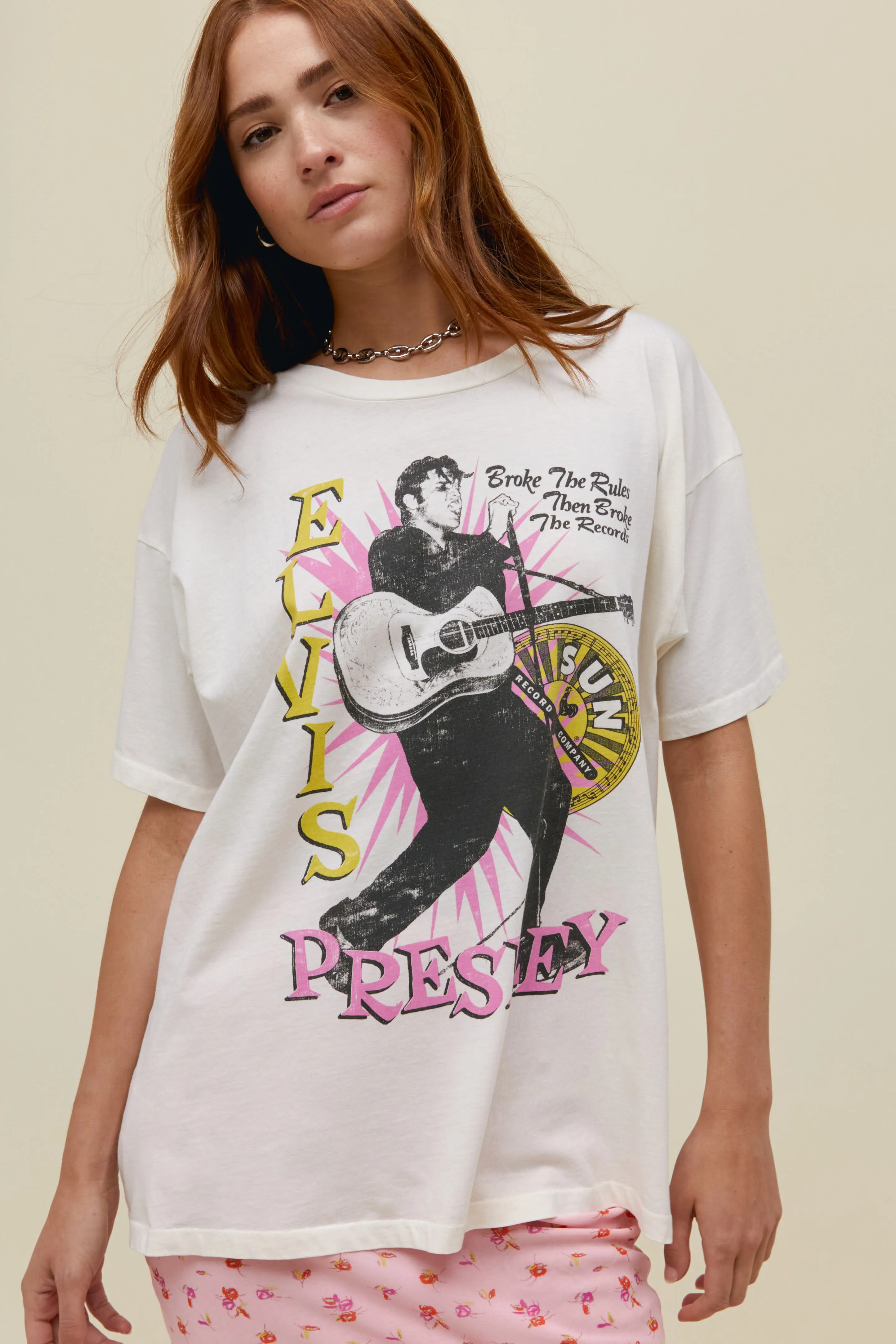 Sun Records X Elvis Broke The Rules Merch Tee in Vintage White sold by Daydreamer