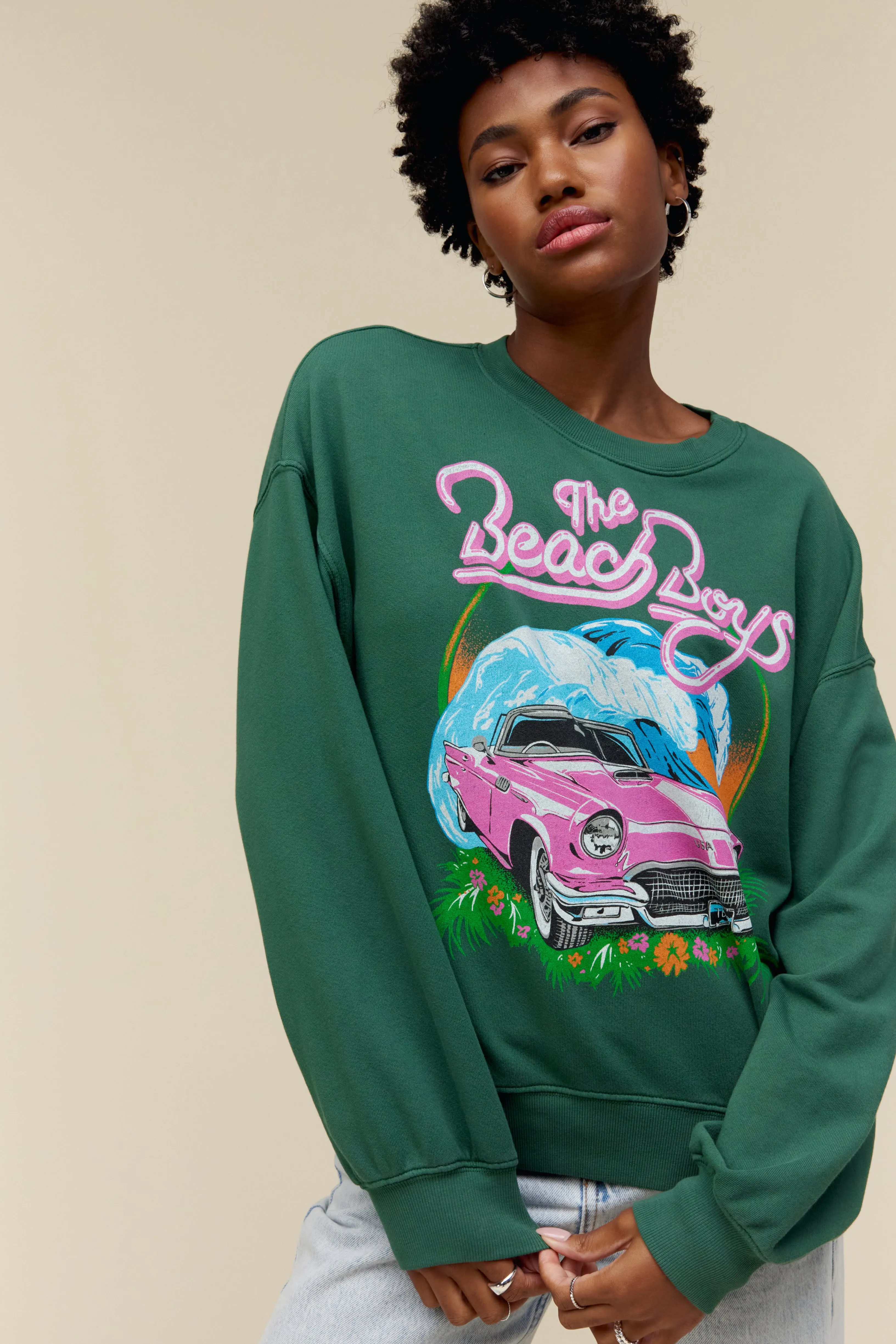 The Beach Boys Surf USA Oversized Crew sold by Daydreamer